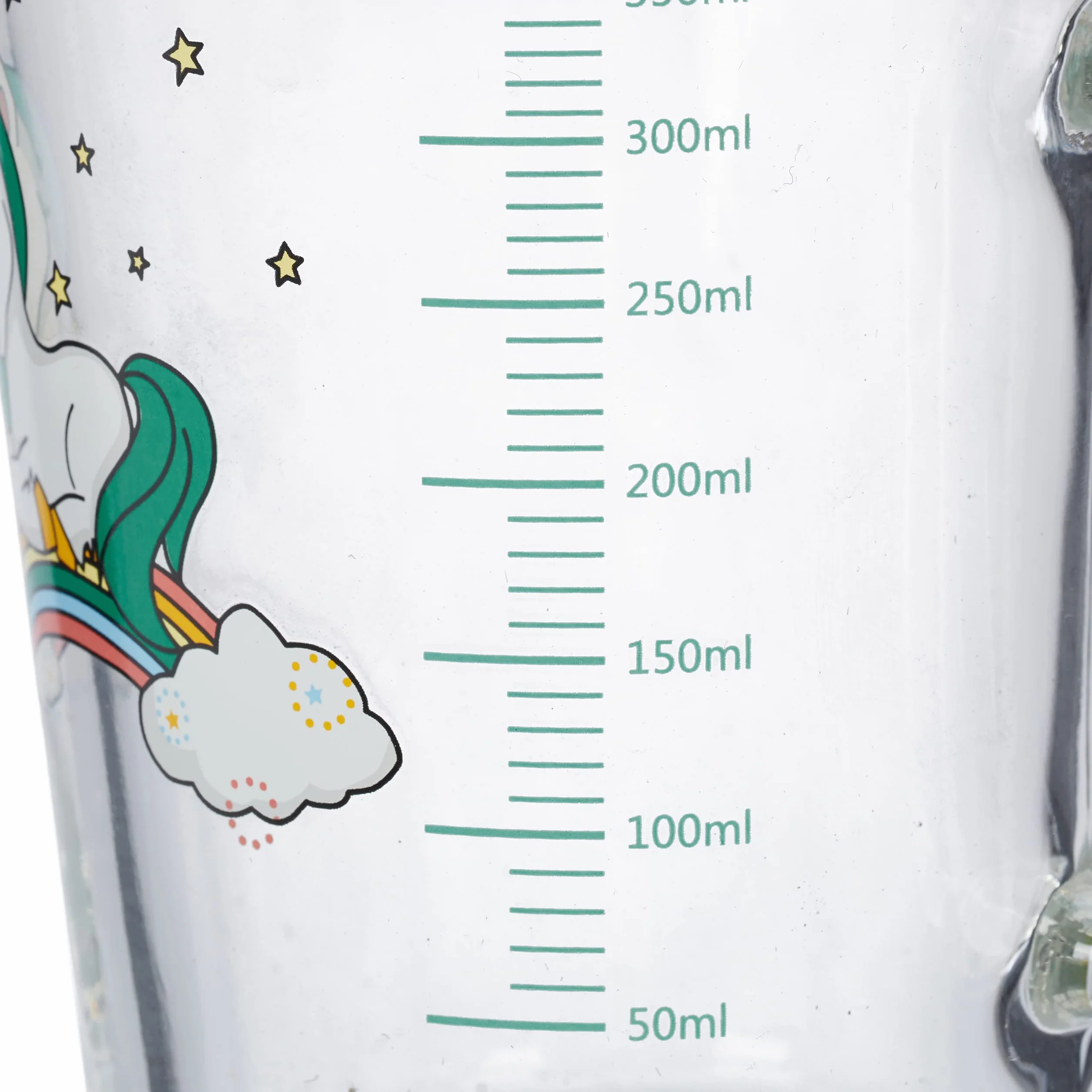 Relaxdays zestaw 2 szklanek ze słomkami, kubki na napoje z uchwytami, motyw konika, 400 ml, ze skalą, przezroczysty