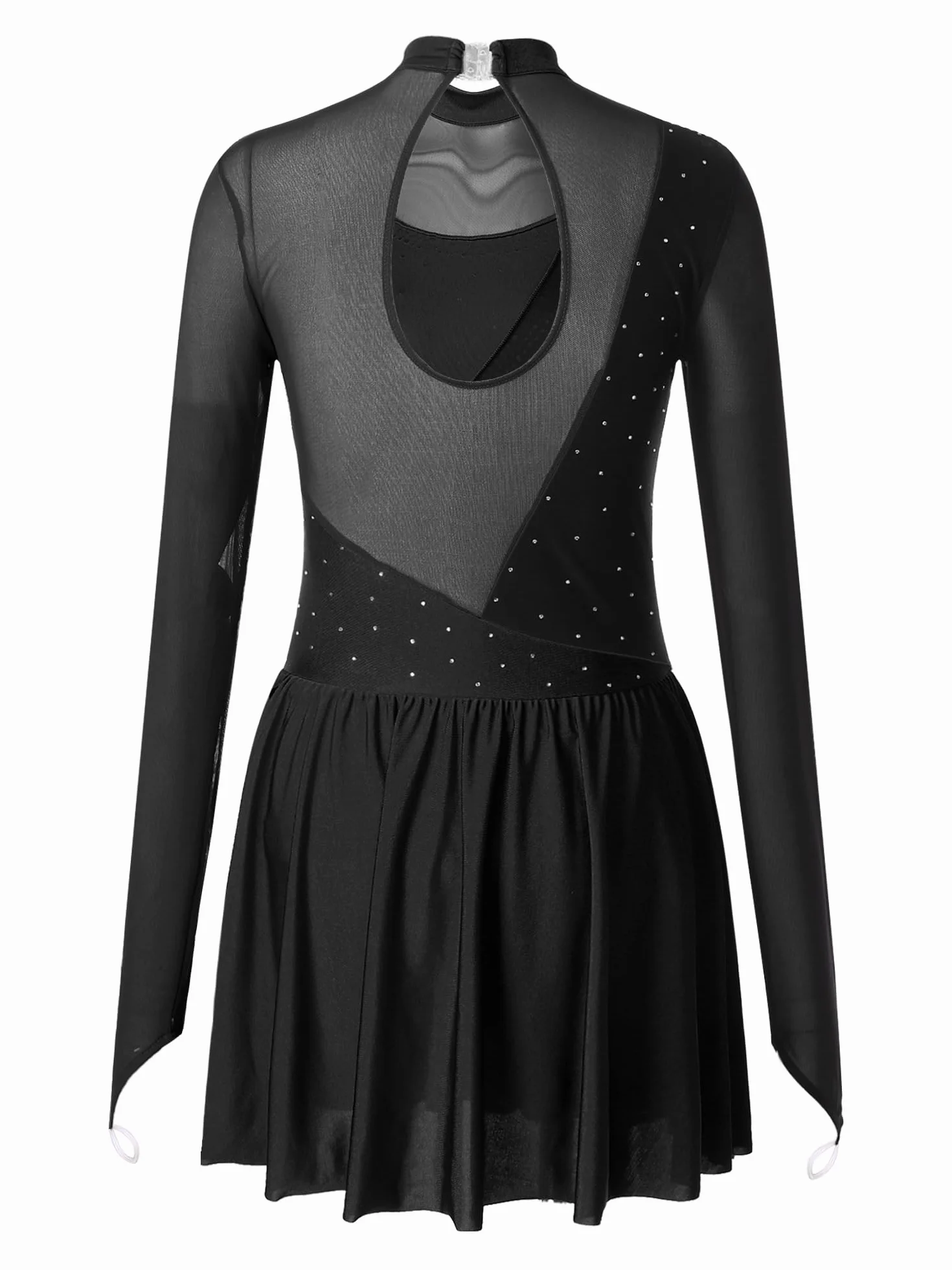 TiaoBug Sukienka do łyżwiarstwa figurowego damska sukienka z długim rękawem sukienka baletowa sukienka do tańca gimnastyka odzież rozm. S M L XL XXL