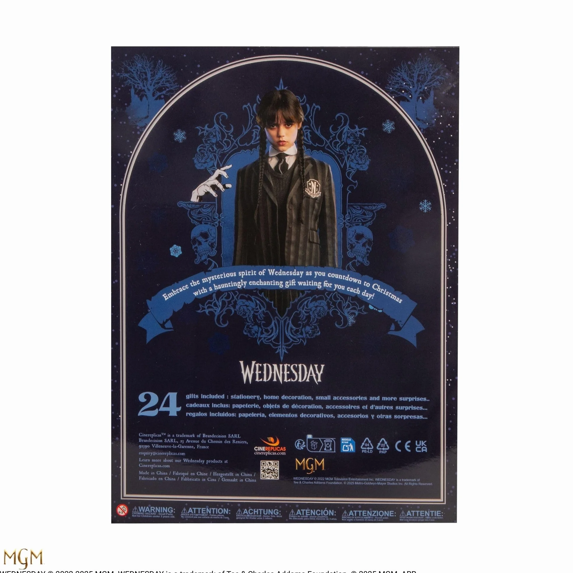 CINEREPLICAS Kalendarz adwentowy Wednesday Addams, 2025, oficjalna licencja