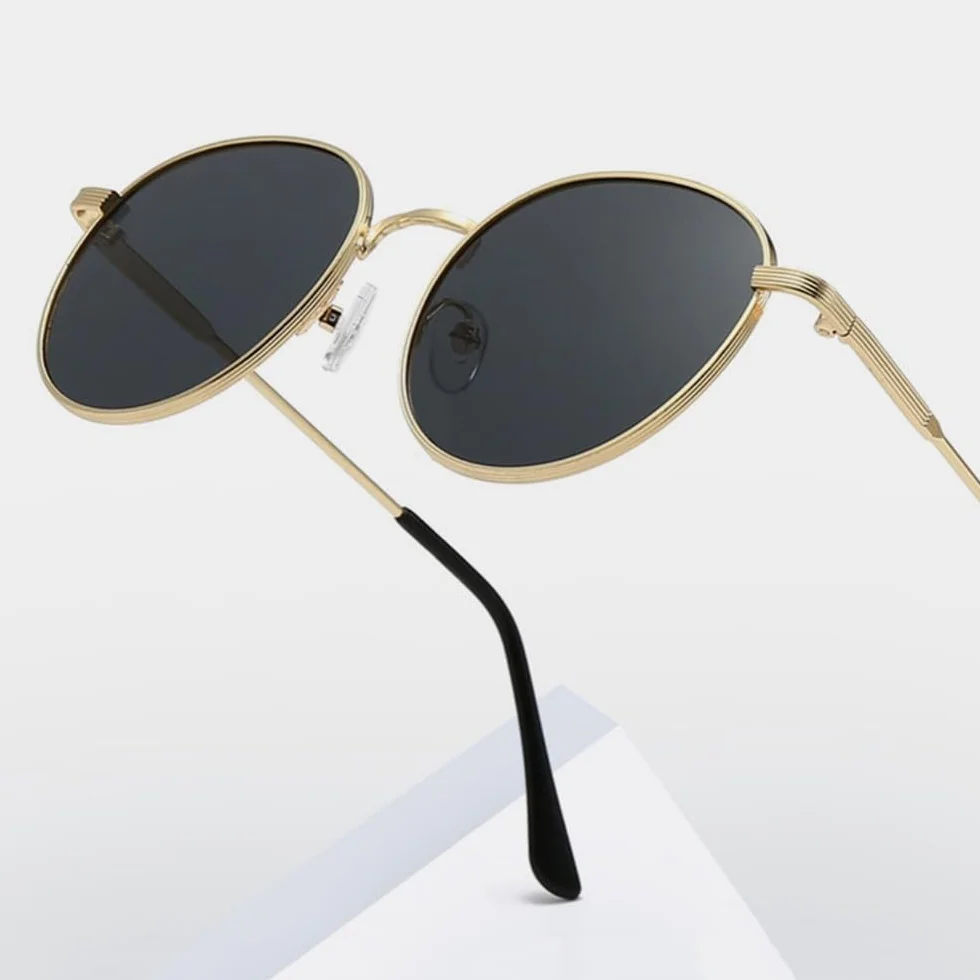 Okulary przeciwsłoneczne męskie vintage, okrągła metalowa oprawka, anty UV400, okulary przeciwsłoneczne dla kobiet, męsk