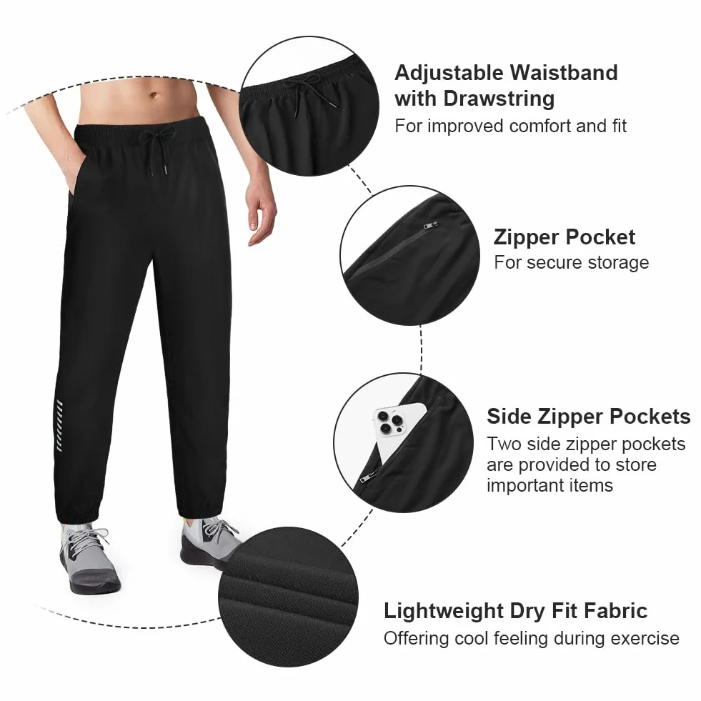 AUYAO Spodnie dresowe męskie Lightweigt spodnie do joggingu, długie męskie spodnie dresowe spodnie sportowe siłownia bieganie, przytulne, oddychające męskie joggery, suche dopasowanie, do biegania,