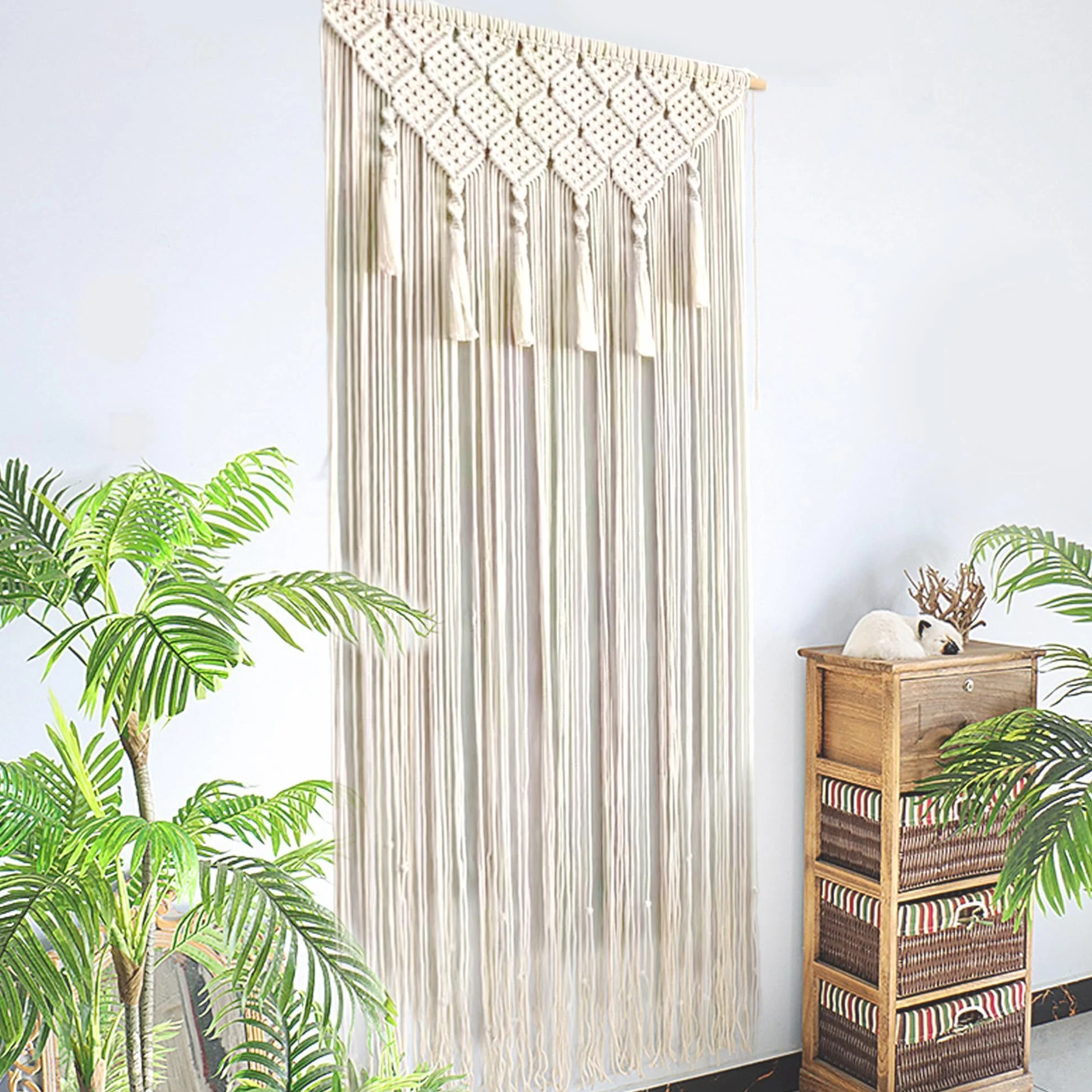 Zasłona na drzwi makrama boho 65 x 200 cm