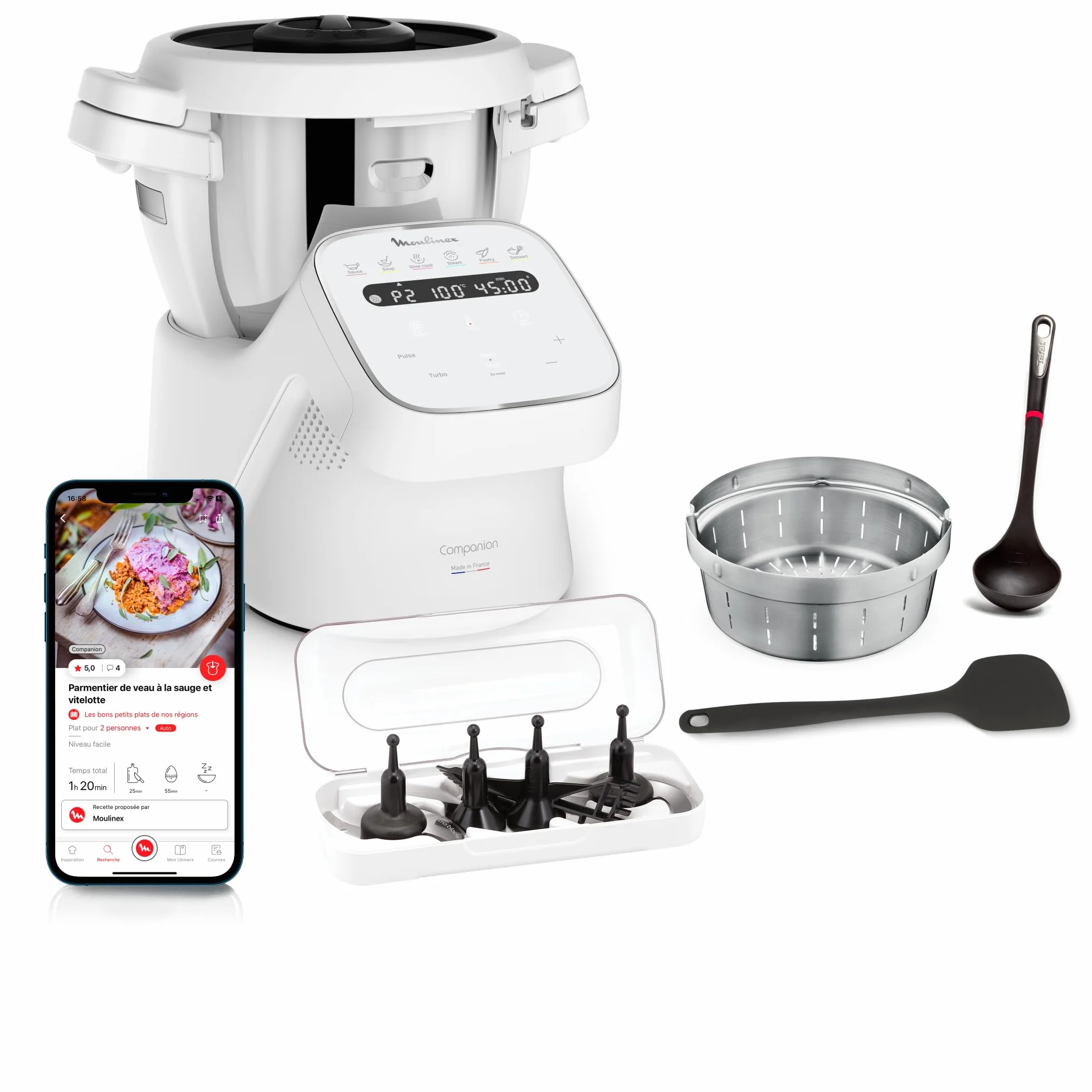 Moulinex Companion robot kuchenny 14 funkcji XL 10 osób szary HF8408F1