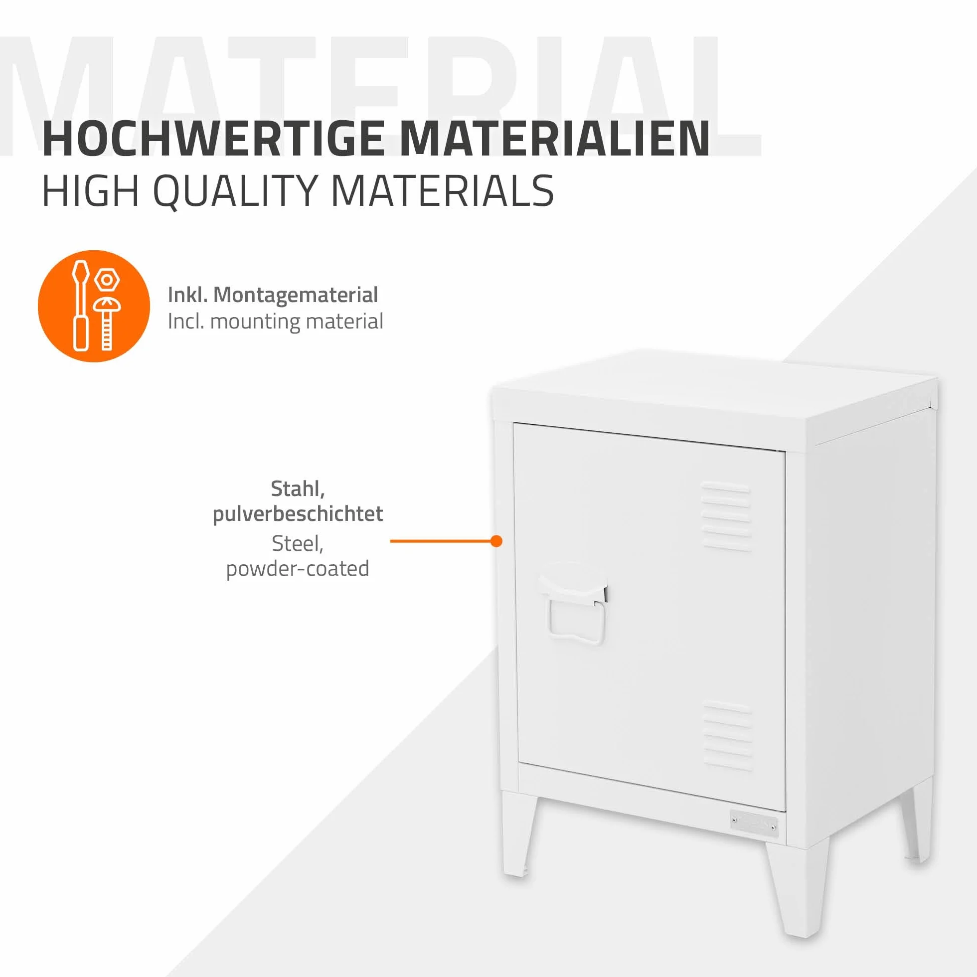 ML-Design uniwersalna szafka metalowa biała 40x30x57,5 cm stalowa z drzwiami kompaktowa