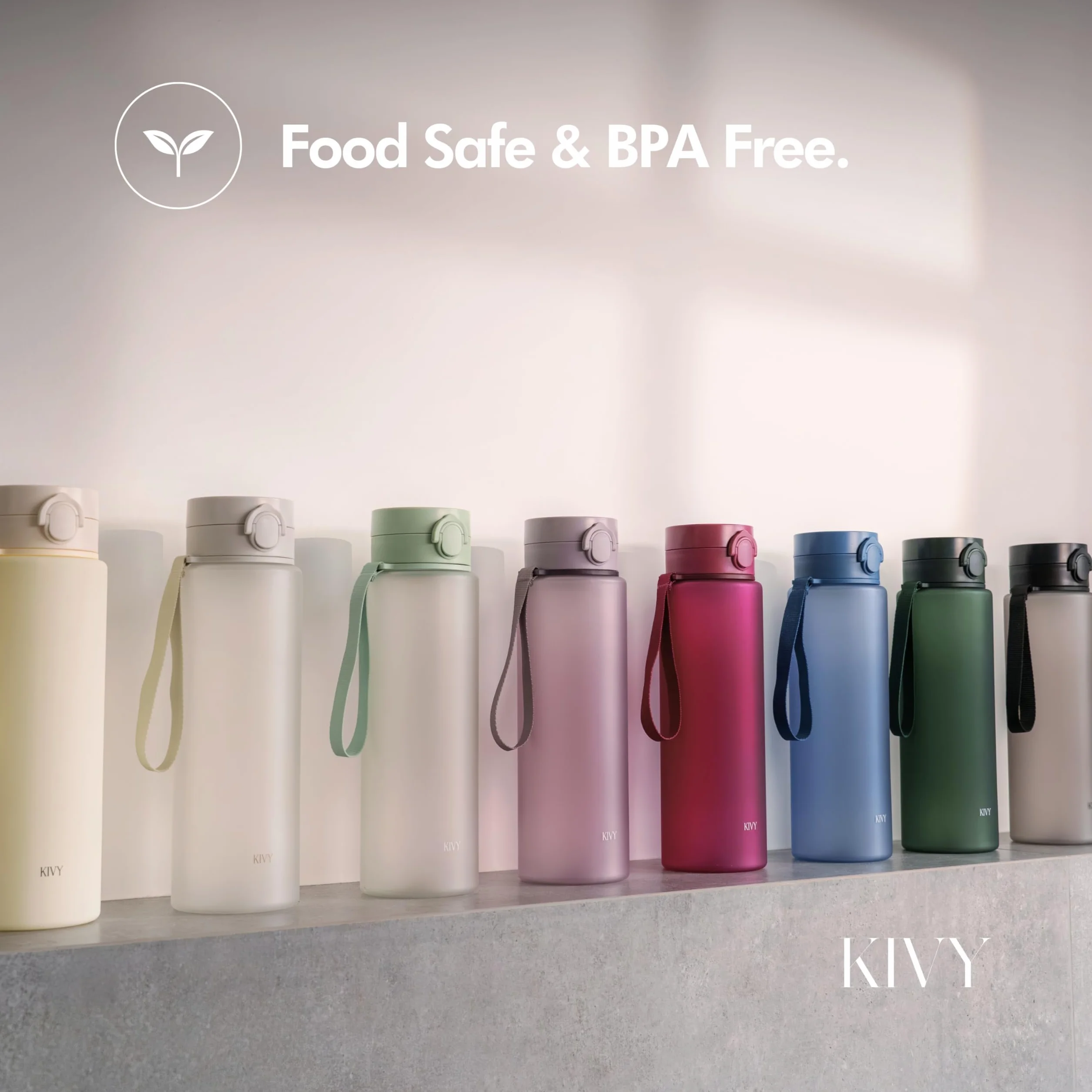KIVY Butelka do picia z klapką 1500 ml ciemnozielona
