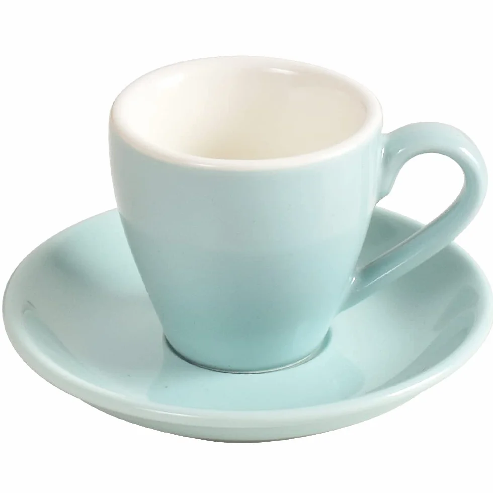 ionEgg Porcelanowy kubek do espresso ze spodkiem 80 ml niebieski