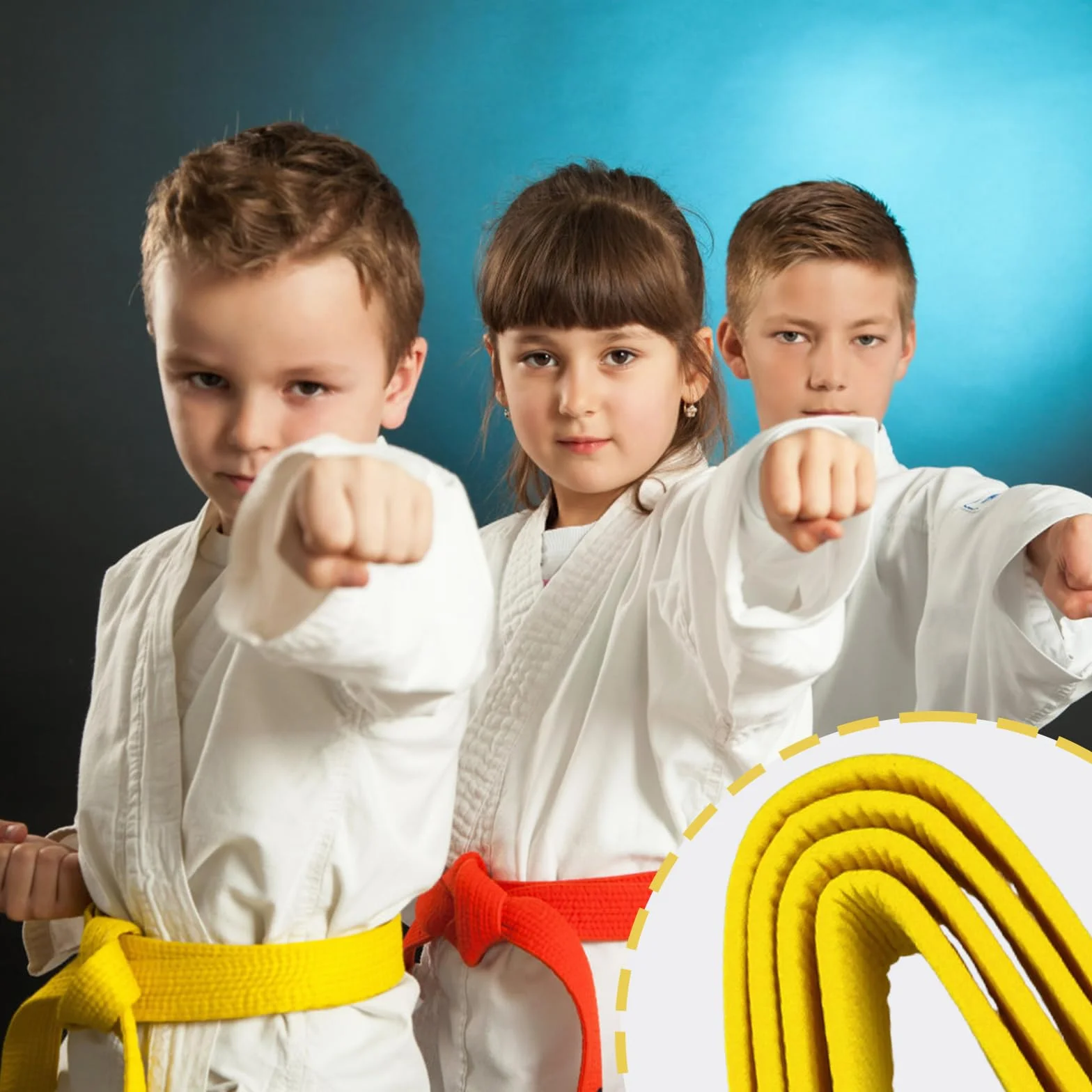 2 szt. sztuk walki Taekwondo Pasy do Karate, 260 cm Pas sportowy do Judo i Taekwondo, bawełniany pasek karate dla dzieci dorosłych, profesjonalny pas Taekwondo żółty