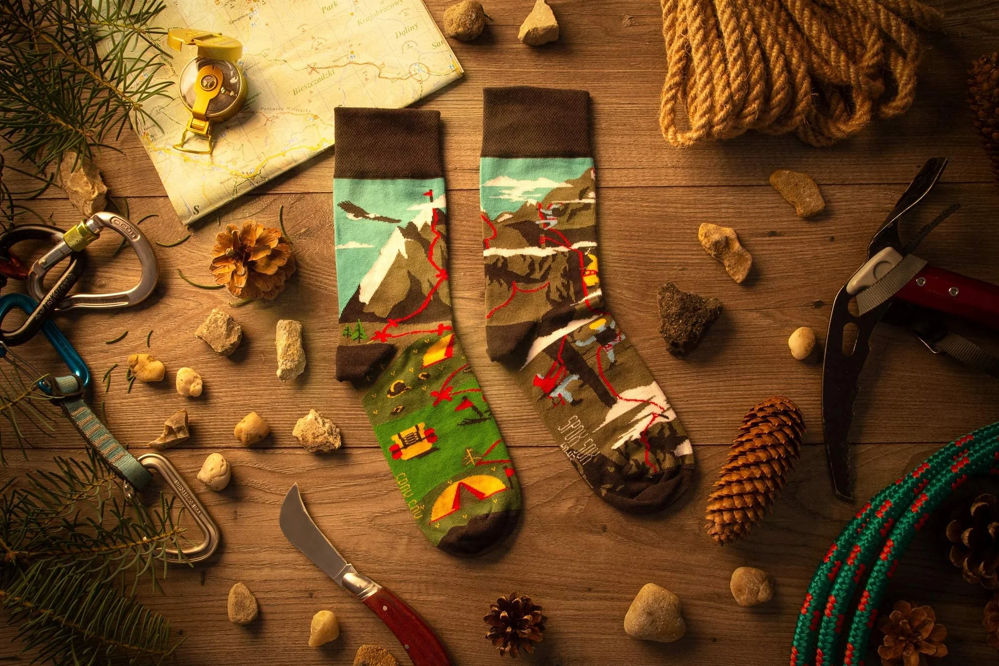 Spox Sox Casual Unisex – wielokolorowe, kolorowe skarpety dla indywidualistów, Wspinaczka górska, 40-43 EU