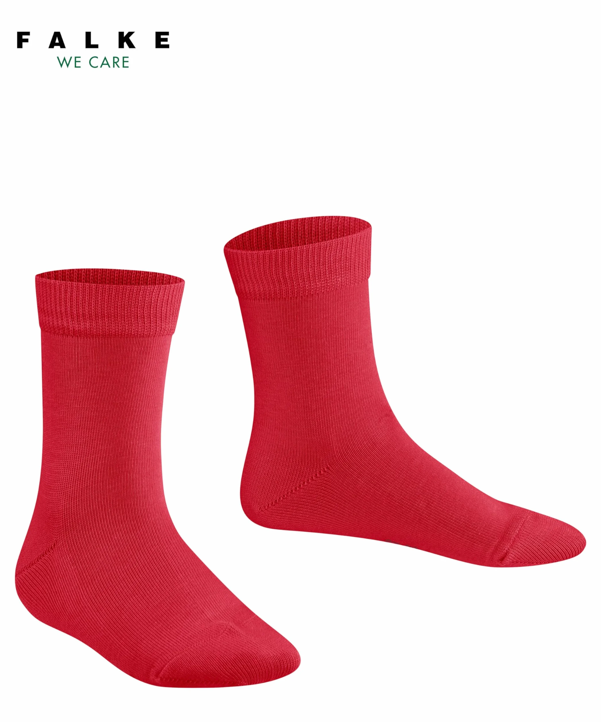 FALKE Uniseks - dzieci Skarpety Family K So bawełna jednokolorowe 1 Para, Czerwony Lipstick 8000, 31-34