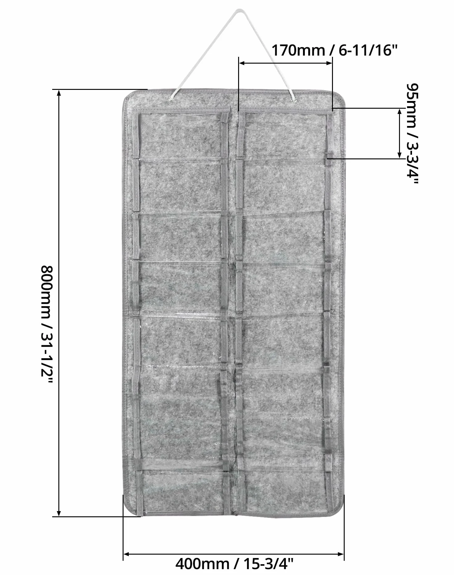 QWORK® organizer na okulary, wisząca torba do przechowywania okularów, 16 przegródek