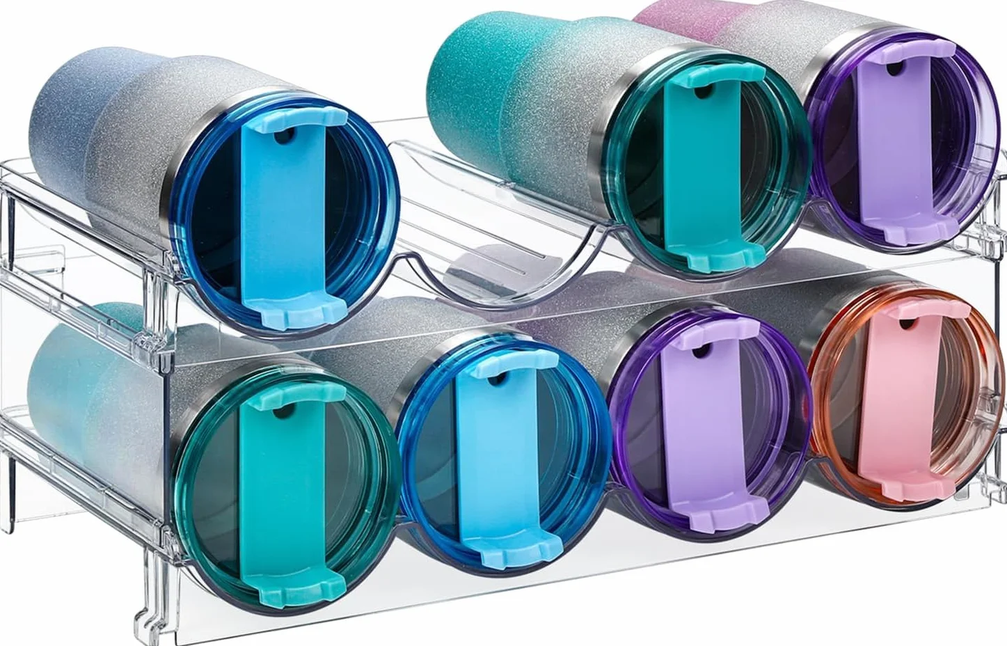 KAHEIGN Organizery na butelki wody 39x21 cm przezroczysty stojak plastikowy uchwyt