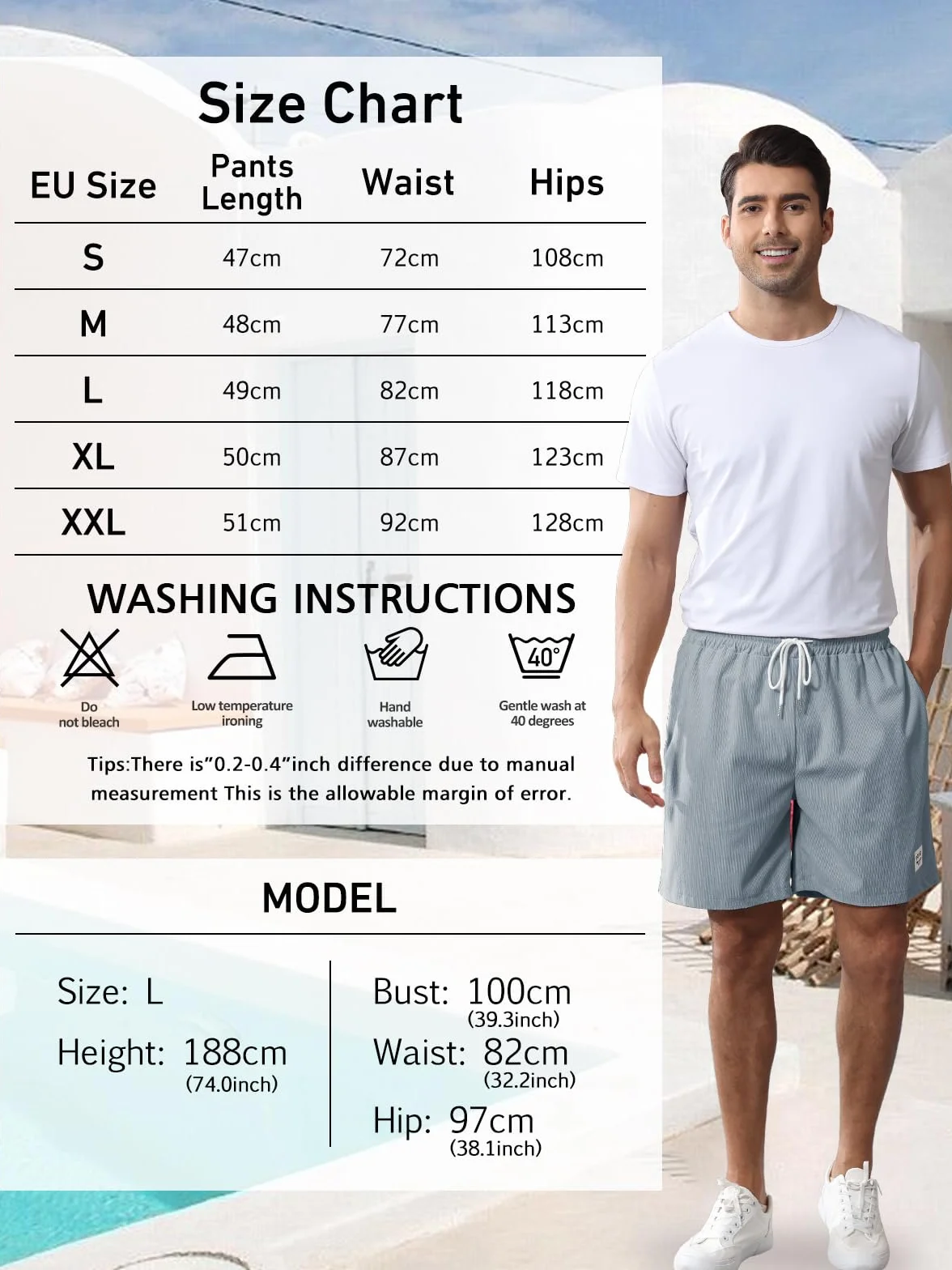 Męskie spodenki na co dzień, modne klasyczne spodenki sportowe, miękkie, slim fit, sztruksowe, bawełniane szorty z kieszeniami