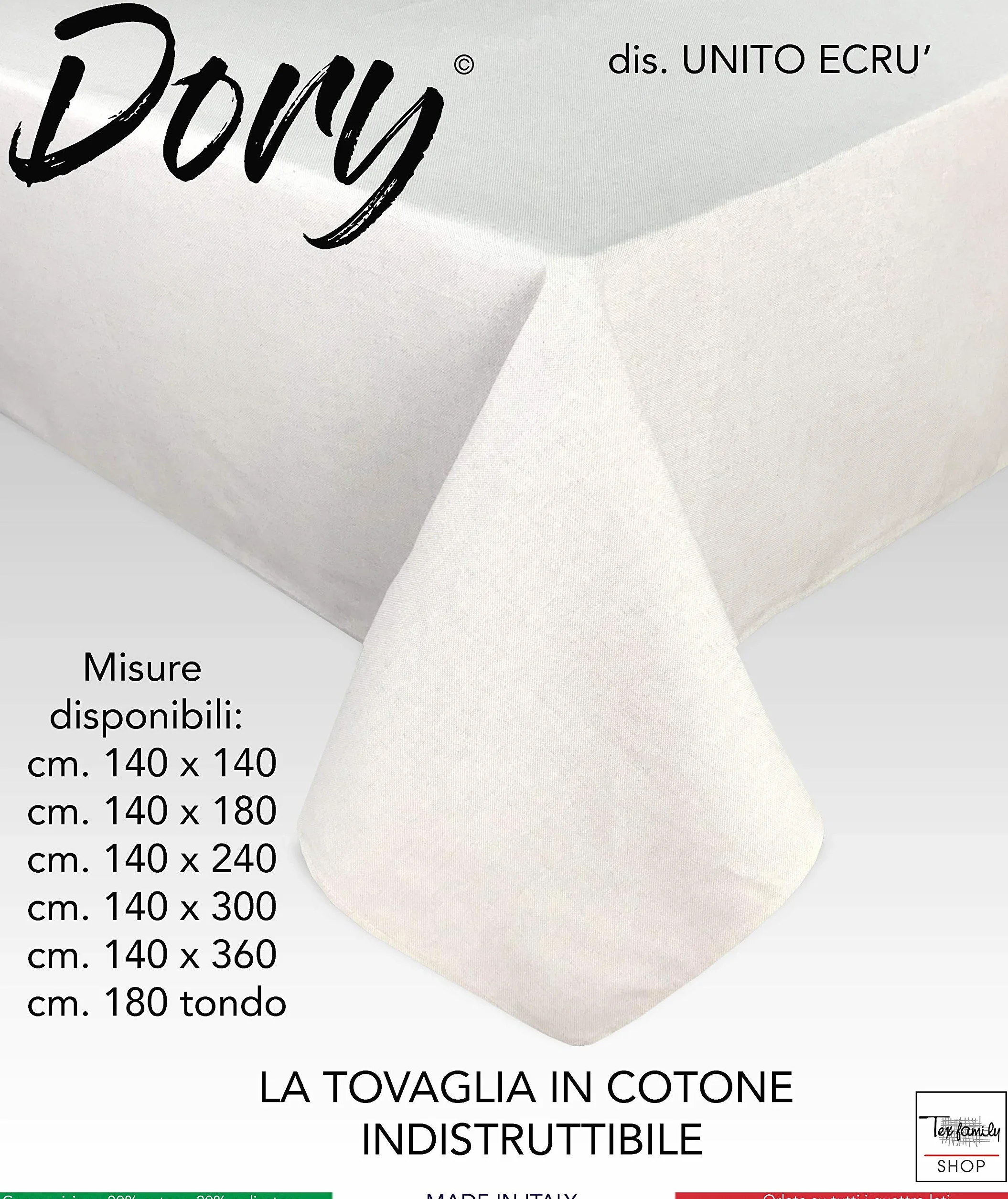 Obrus Dory Unita beżowy ecrù 140 x 300 cm 18 Persone