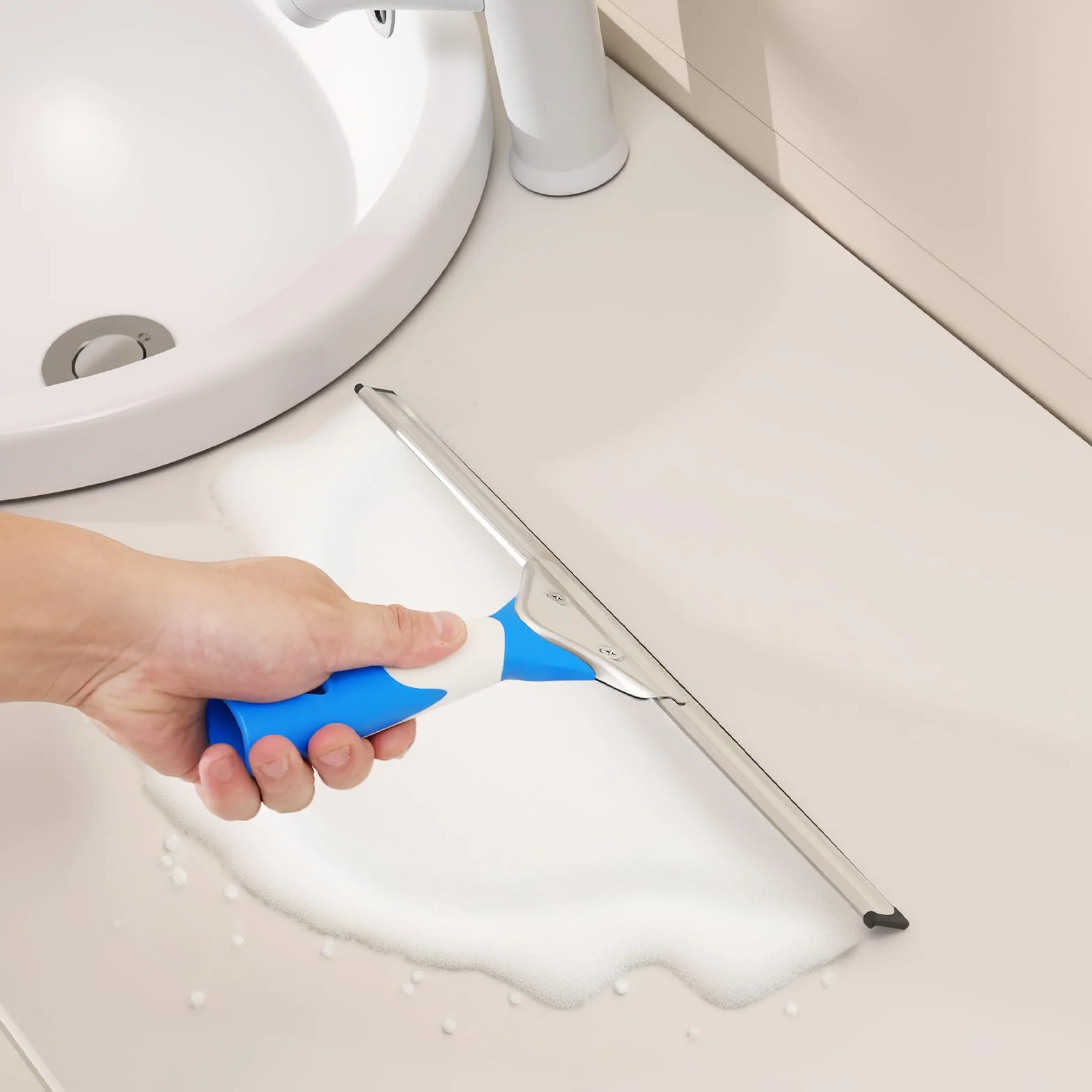 Mitclear Profesjonalna ściągaczka do okien 25 cm ze stali nierdzewnej z silikonową raklą