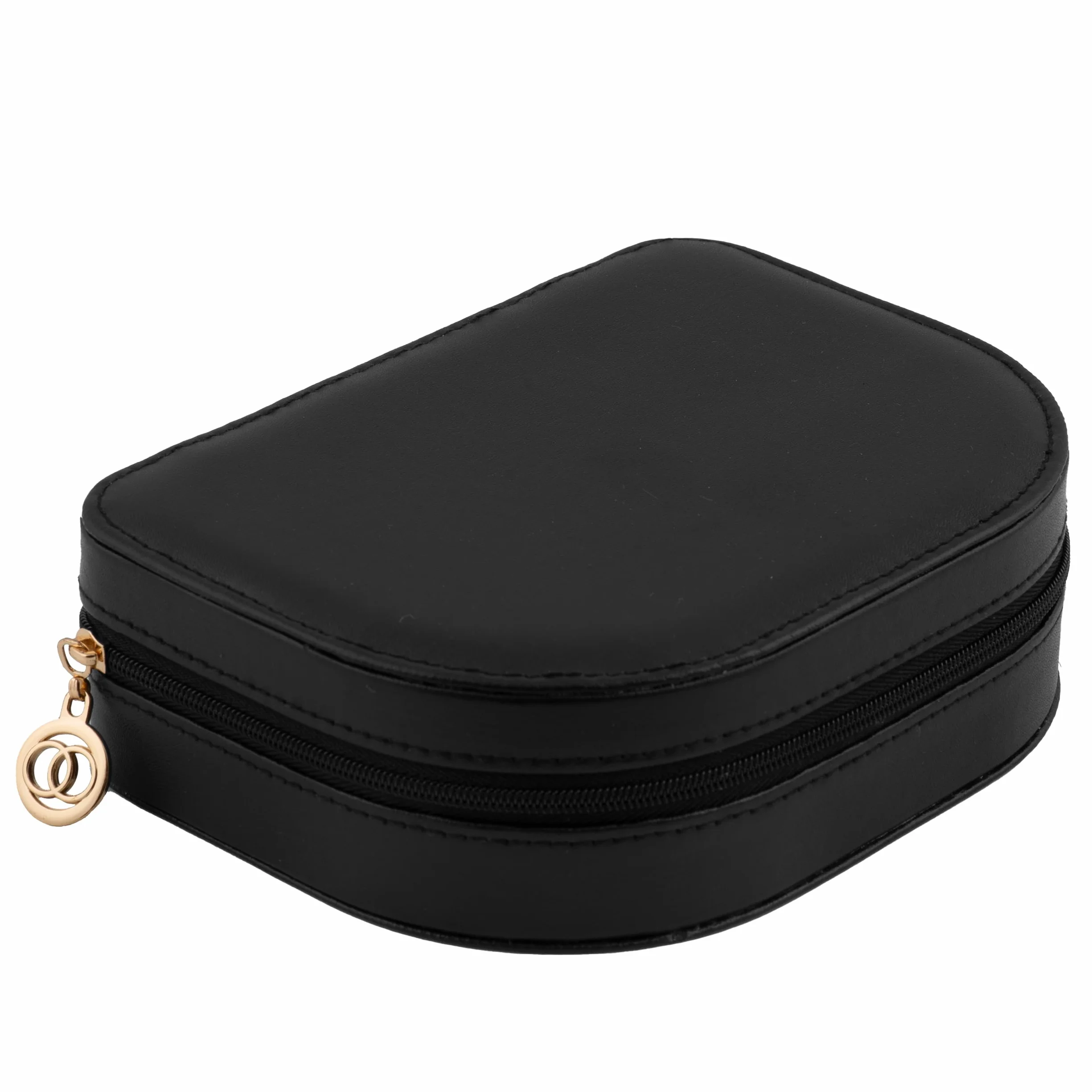 Szkatułka Na Biżuterię Etui Podróżne Małe Pudełko Do Przechowywania Biżuterii Organizer 16,5 x 12 x 5 cm Czarny