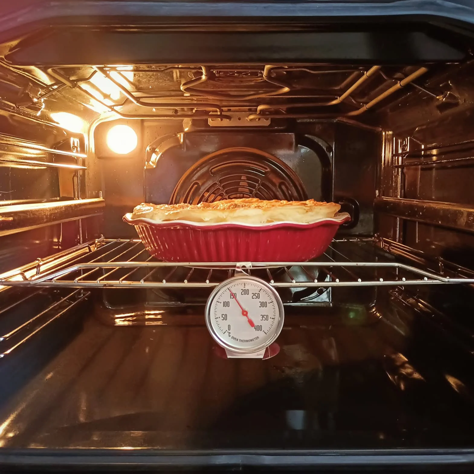 Greensen Termometr kuchenny z dużą tarczą, stal nierdzewna, wyświetlacz analogowy, 0-400°C, termometr do piekarnika i grilla, Srebrny, Klasyczny