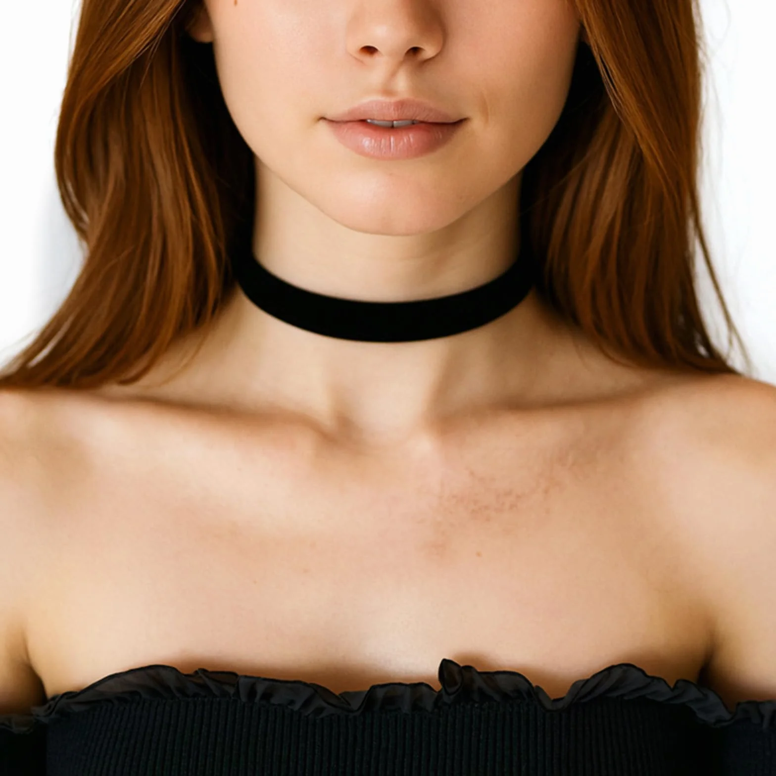 Gjinxi Zestaw czarnych naszyjników typu choker, gotycki czarny aksamitny naszyjnik typu choker, dla kobiet, prezenty urodzinowe, biżuteria na Halloween, cosplay, 2 szt