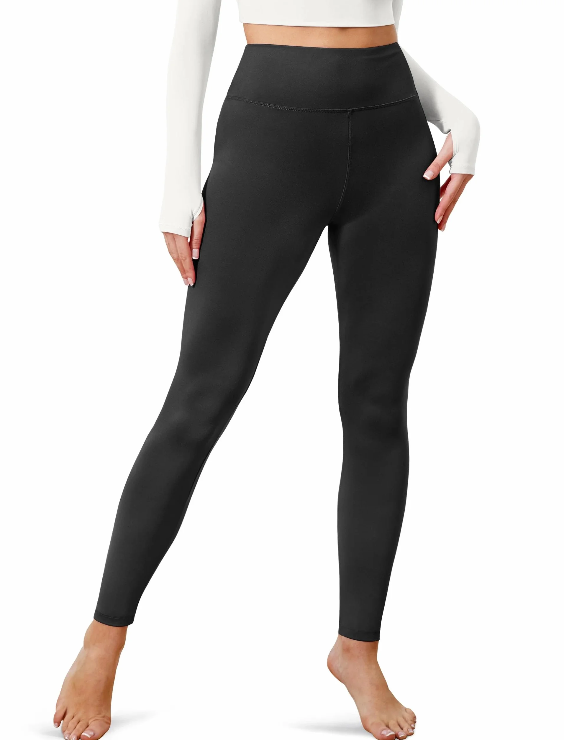 BAYDI Creamlush Legginsy damskie z wysokim stanem - miękkie spodnie sportowe, długie, elastyczne legginsy do jogi, pilatesu, na czas wolny, na co dzień (S-5XL)