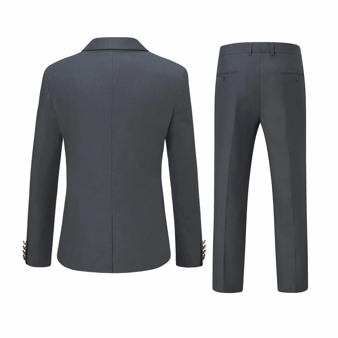 Allthemen 2-częściowa sukienka męska, slim fit, dwurzędowa, jednokolorowa, biznesowa, elegancka