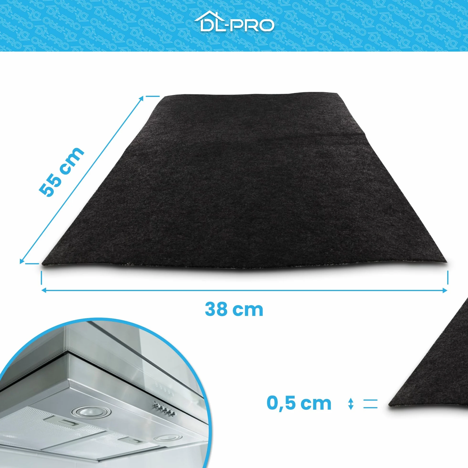 Mata filtrująca z węglem aktywnym 38x55 cm do okapu Respekta MI 150 K