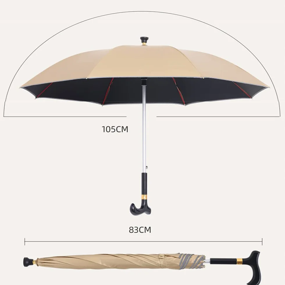 Antypoślizgowy parasol laski starszy laska laska Outdoor podłokietnika Sun Parasol do pieszych wędrówek, wspinaczki, wędrówki w deszczu