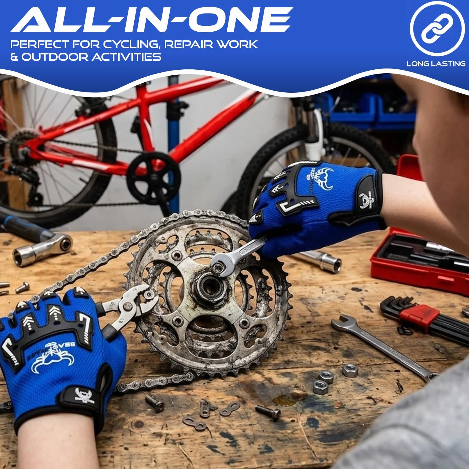 BEAST RAGE Dziecięce rękawiczki rowerowe – rękawice rowerowe do motocrossu i BMX dla chłopców i dziewcząt, antypoślizgowy uchwyt, oddychające, lekkie rękawice motocyklowe dla dzieci