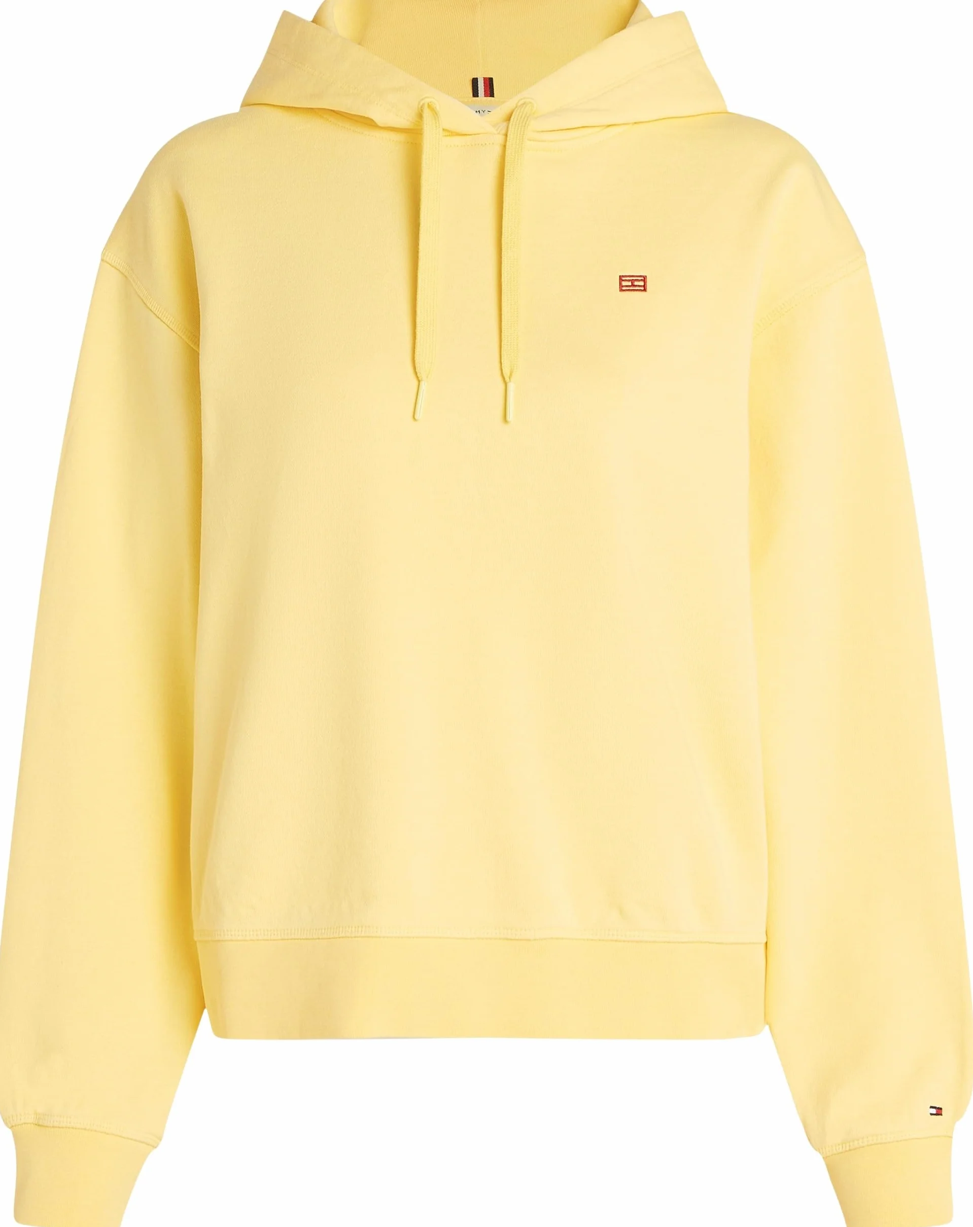 Tommy Hilfiger Damska bluza z kapturem REG z kontrastową flagą WW0WW45979, Żółty (Citronella), L