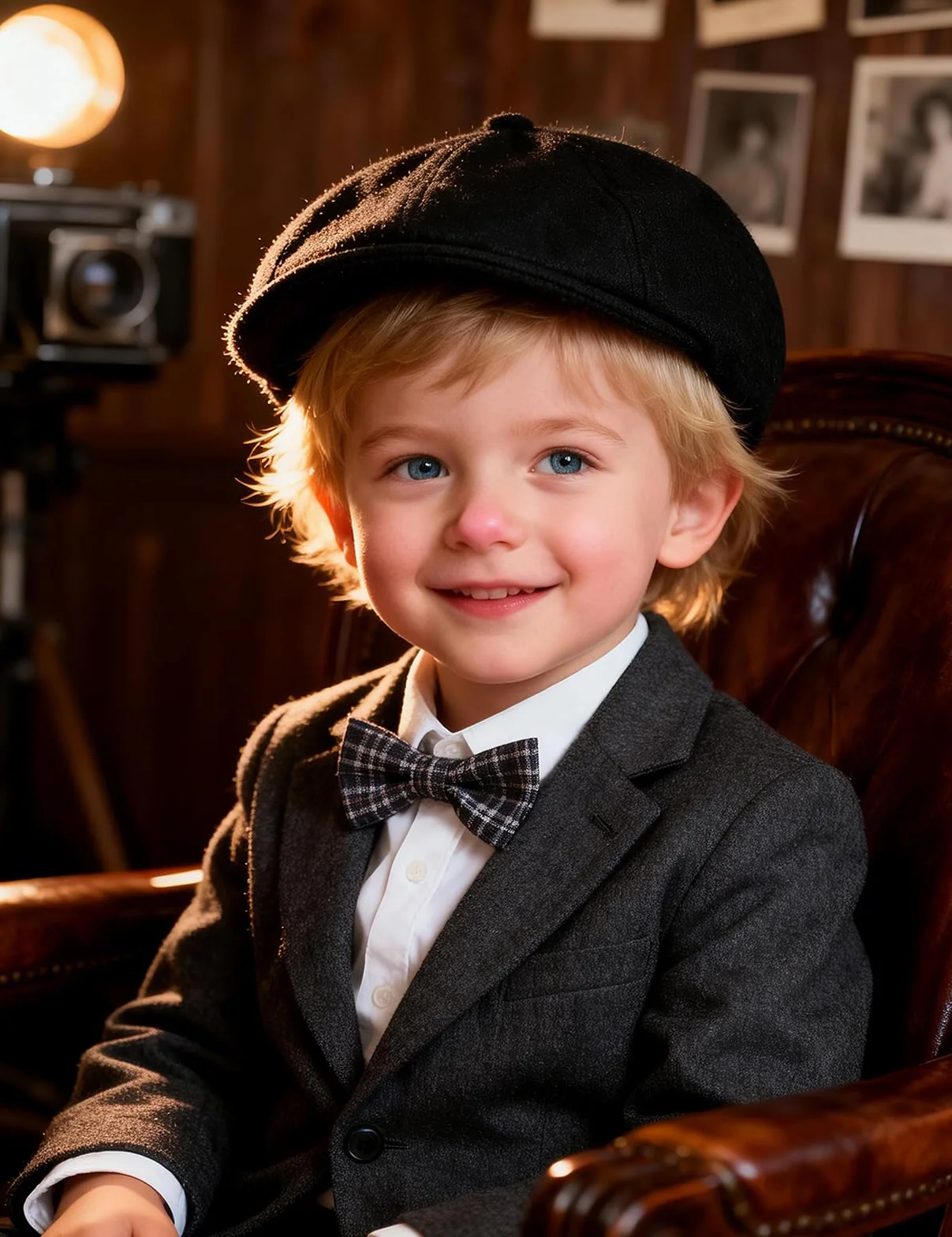 Mintgreen Dziecko Chłopiec Newsboy Czapka, Noworodki śledź Tweed Płaski Kapelusz Baker Boy