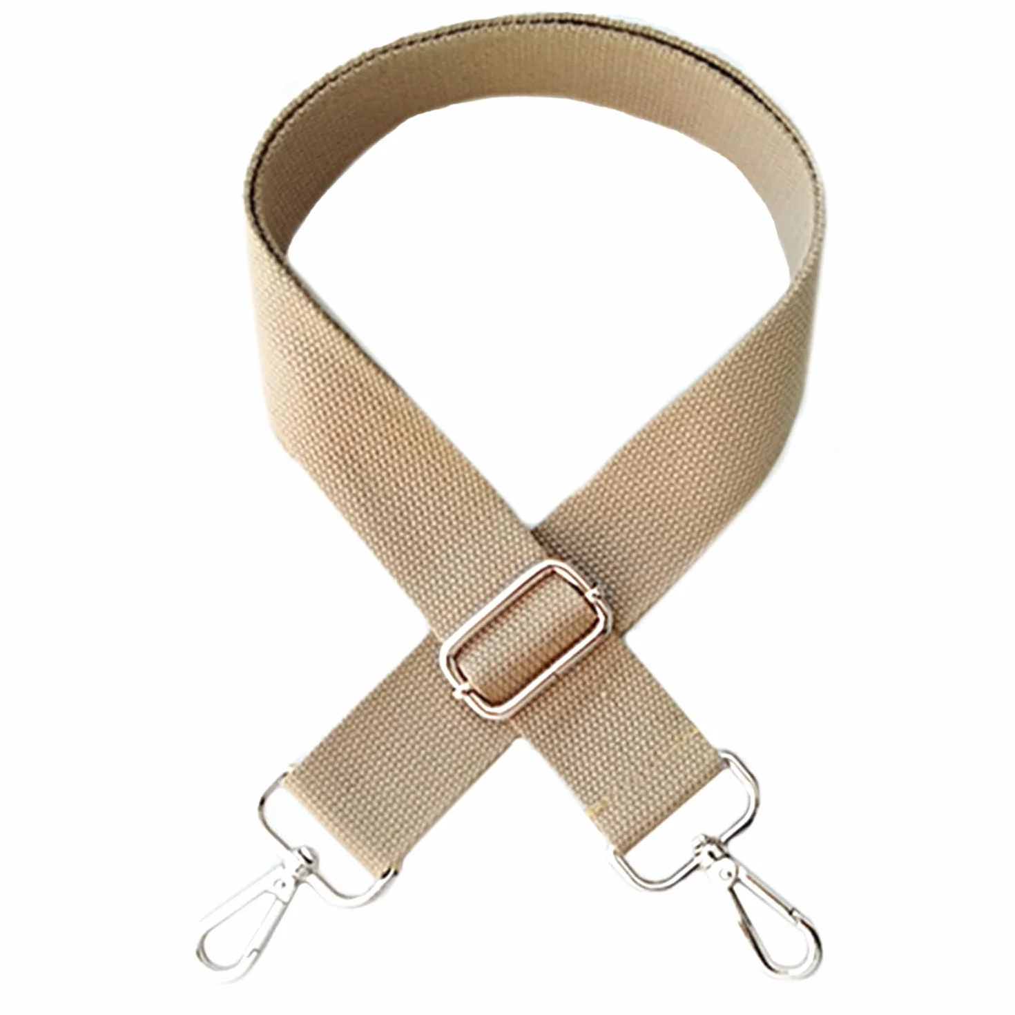 Paski do torby do zmiany paska na ramię, pasek do torby, regulowana szerokość 3,8 cm, ze srebrnym karabińczykiem, pasek do noszenia torebek damskich, pasek na ramię, kolorowe, Q, Khaki, 80-130cm