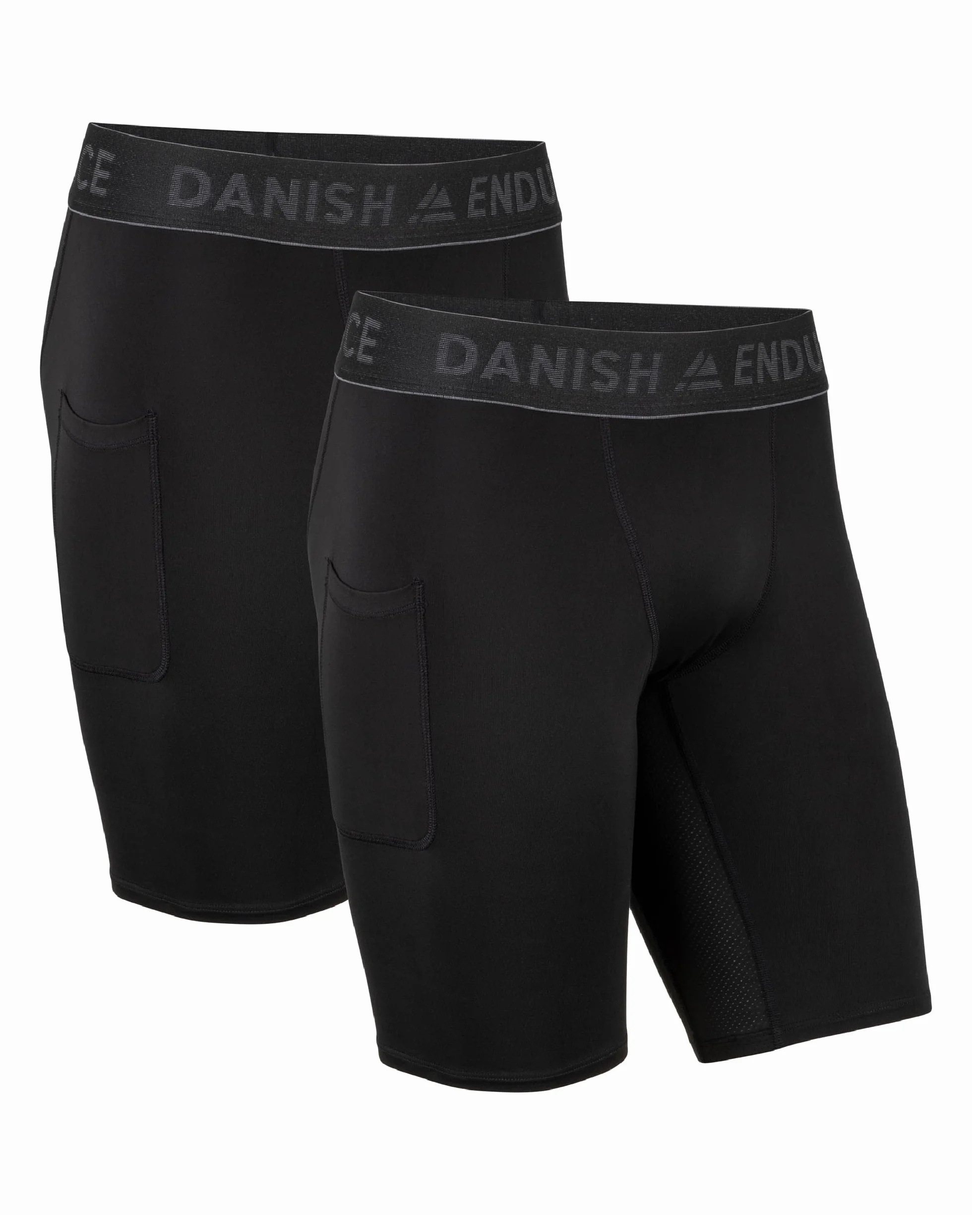 DANISH ENDURANCE Męskie Kompresyjne Spodenki Sportowe, Krótkie Szorty Treningowe, na Siłownię, 2-PACK