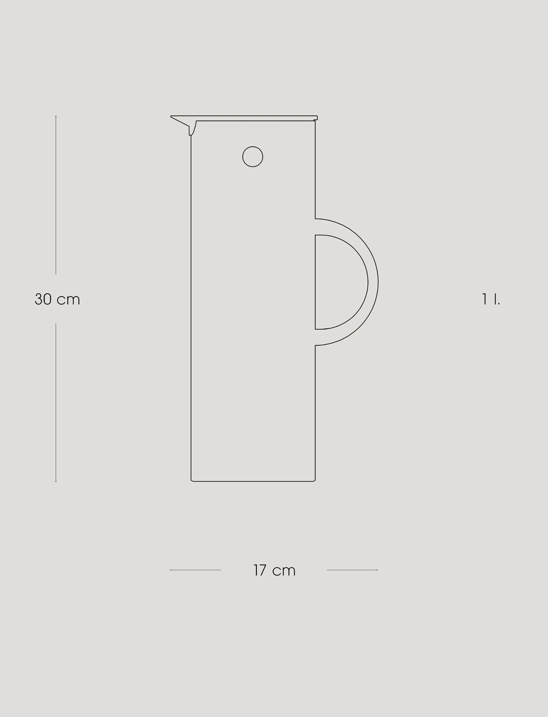 Stelton EM77 Dzbanek próżniowy izolowany z podwójnymi ściankami, szklaną wkładką, do kawy i herbaty