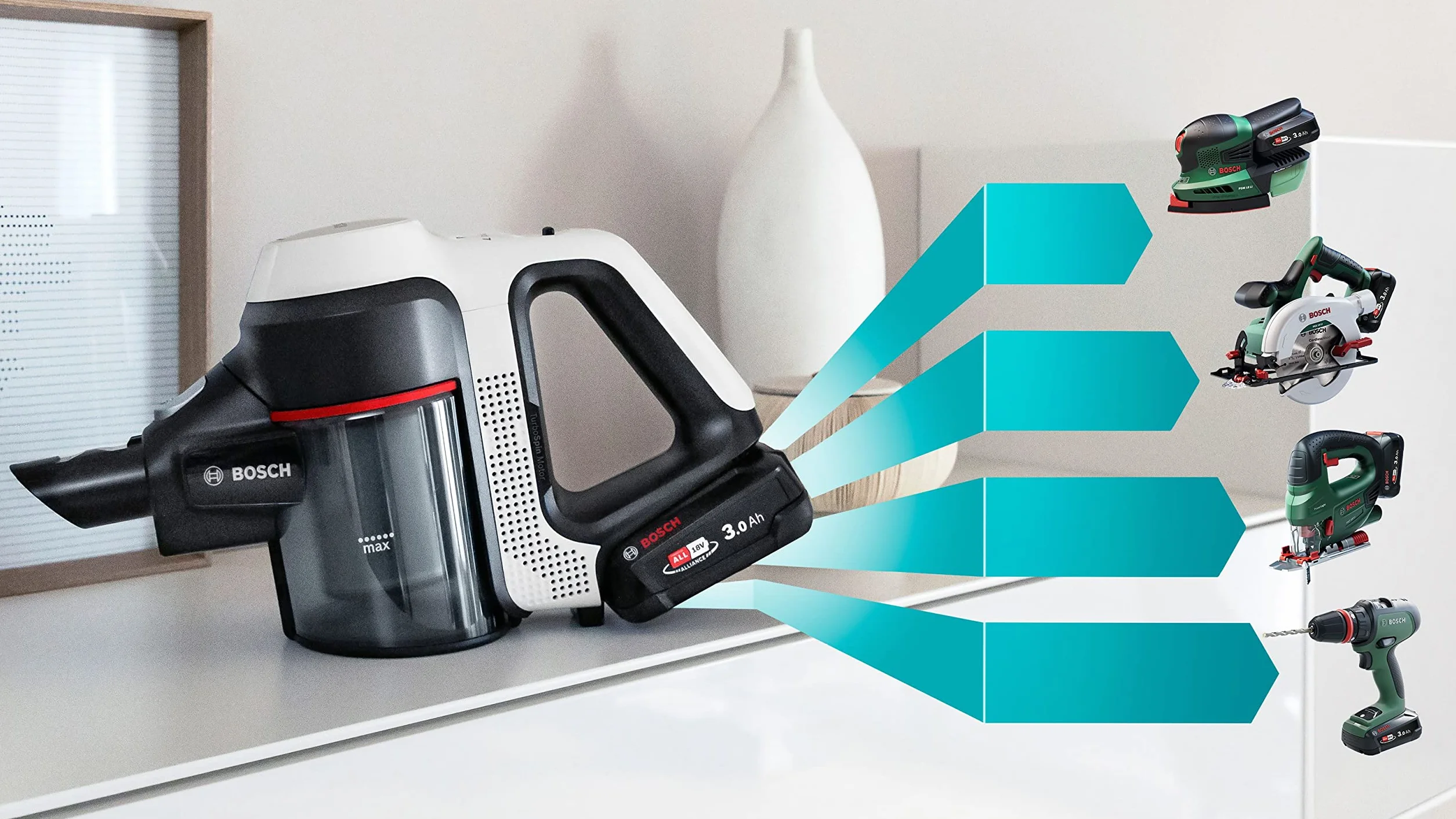 Bosch Electroménager Unlimited 7 Odkurzacz Pionowy Bezprzewodowy, Czarny/Biały, 711 W 18 V