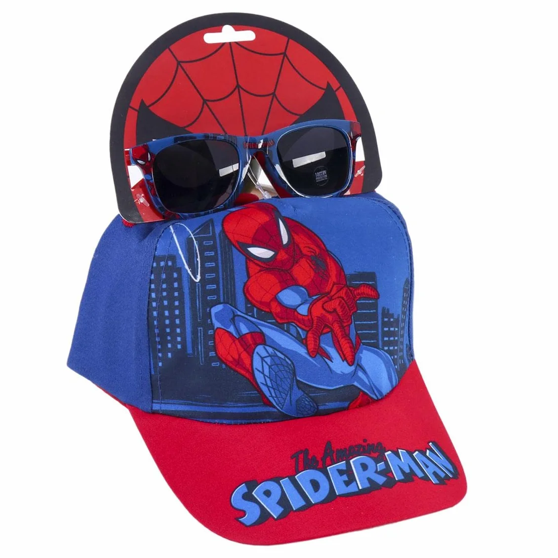 CERDÁ LIFE'S LITTLE MOMENTS Czapka z daszkiem Unisex Dorosły Okulary przeciwsłoneczne Spiderman, Wielobarwny, Rozmiar Uniwersalny, Wielobarwny, rozmiar uniwersalny