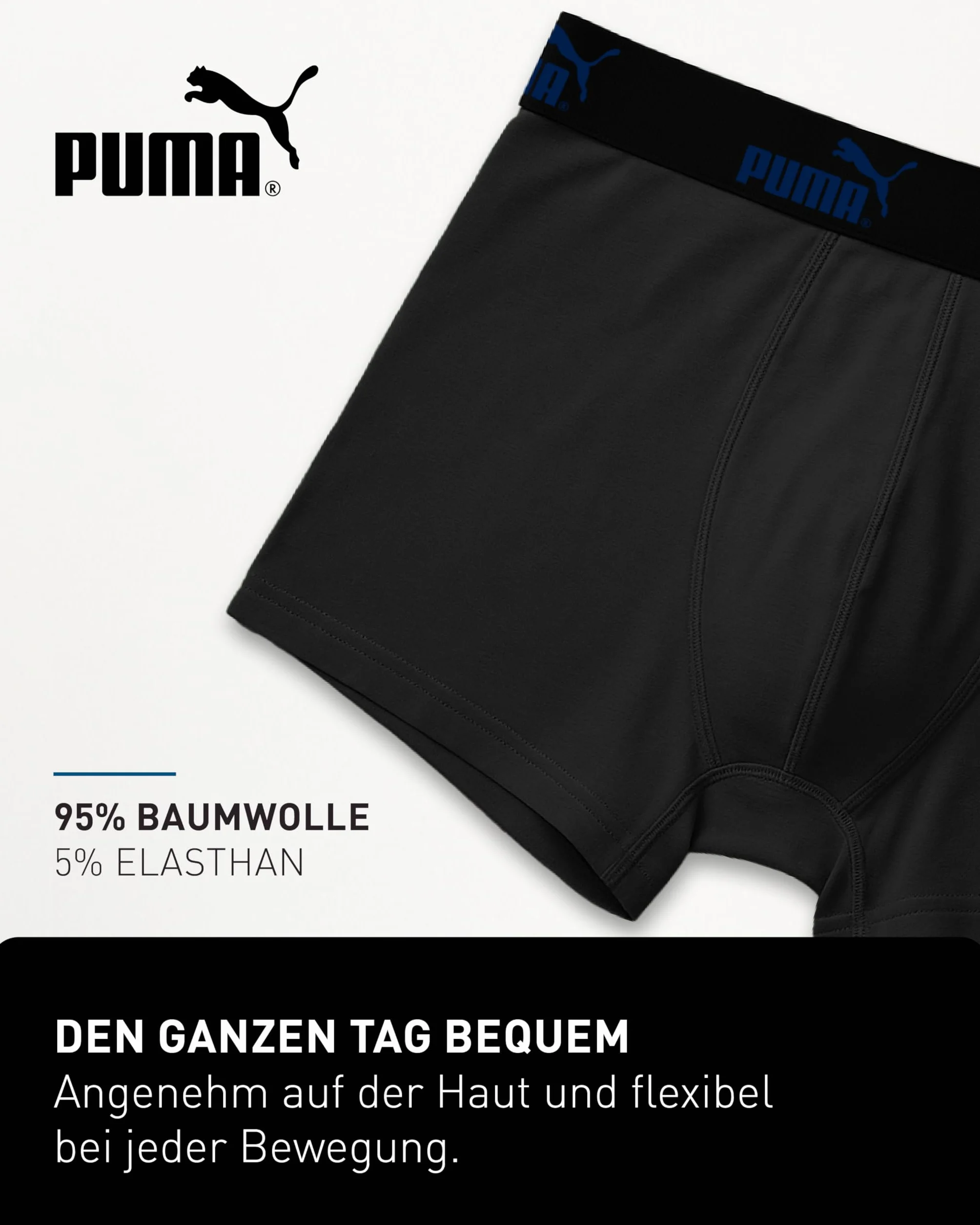 PUMA Bokserki męskie, 6 sztuk, Basic Black Limited Edition