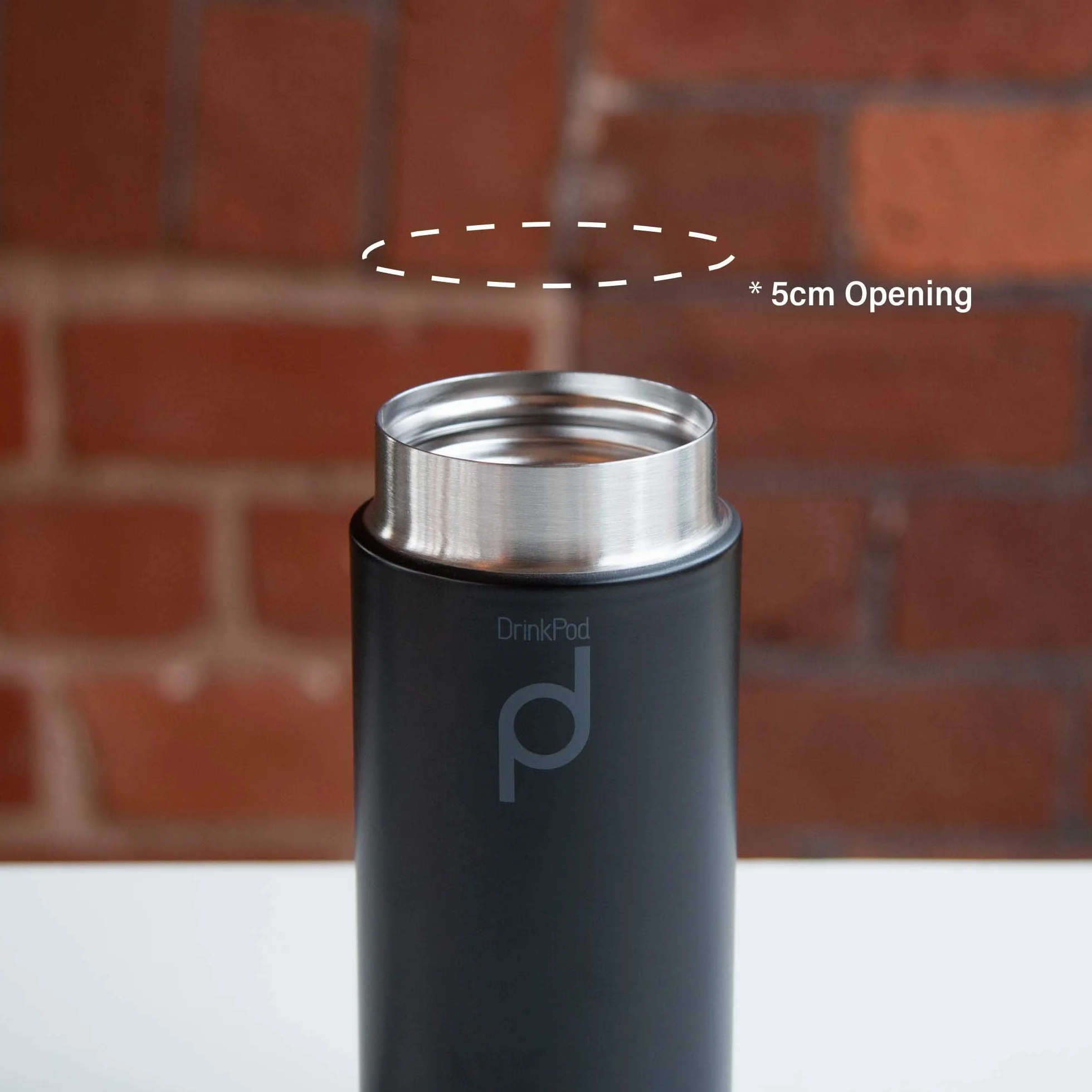 Drink Pod Izolowana próżniowo butelka na kapsułkę, stal nierdzewna, czarna, 200 ml