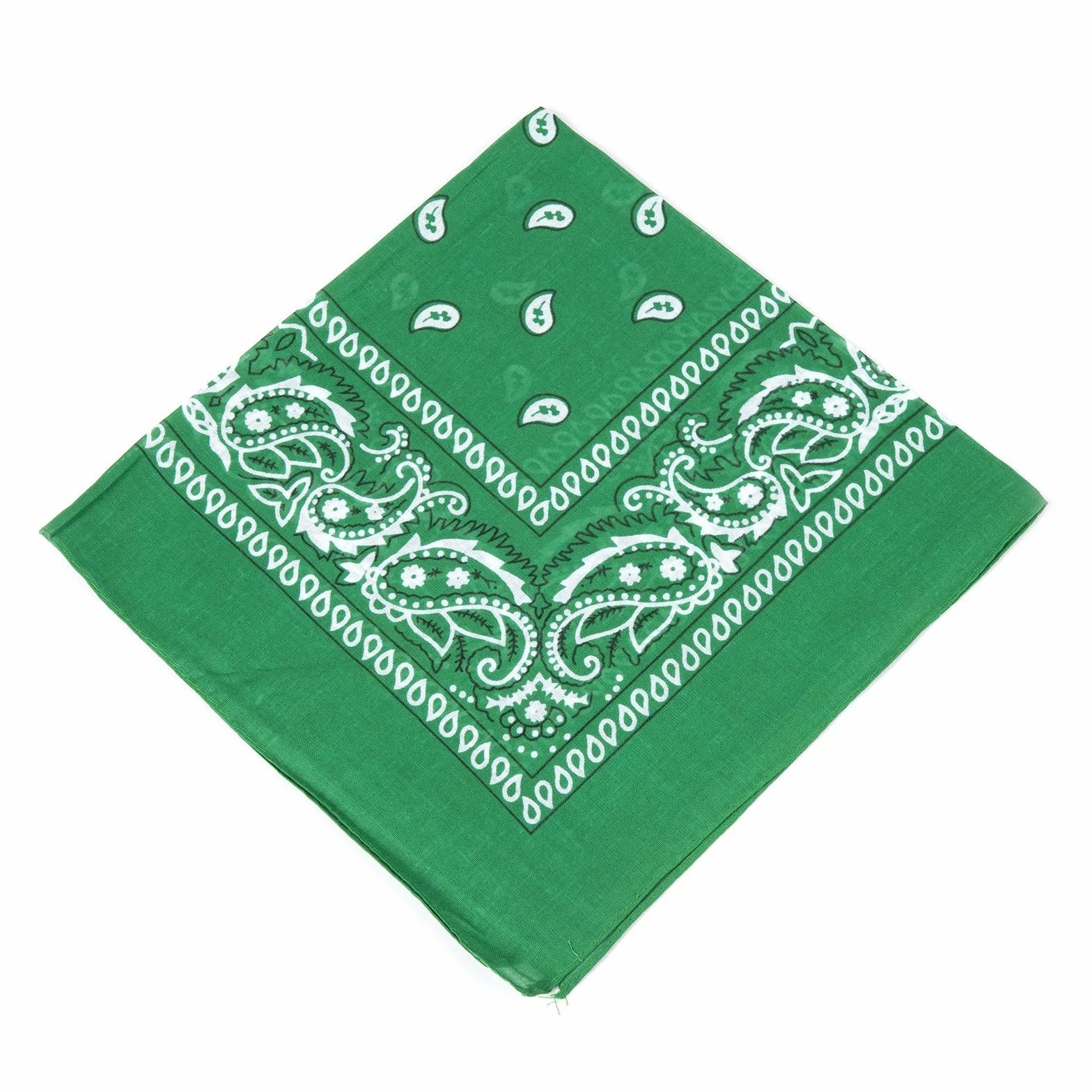 Boolavard 100% bawełna, bandany z oryginalnym wzorem Paisley | kolor do wyboru nakrycia głowy / szal do włosów, wiązanie na nadgarstku, opaska na głowę, zielony, 55 x 55cm