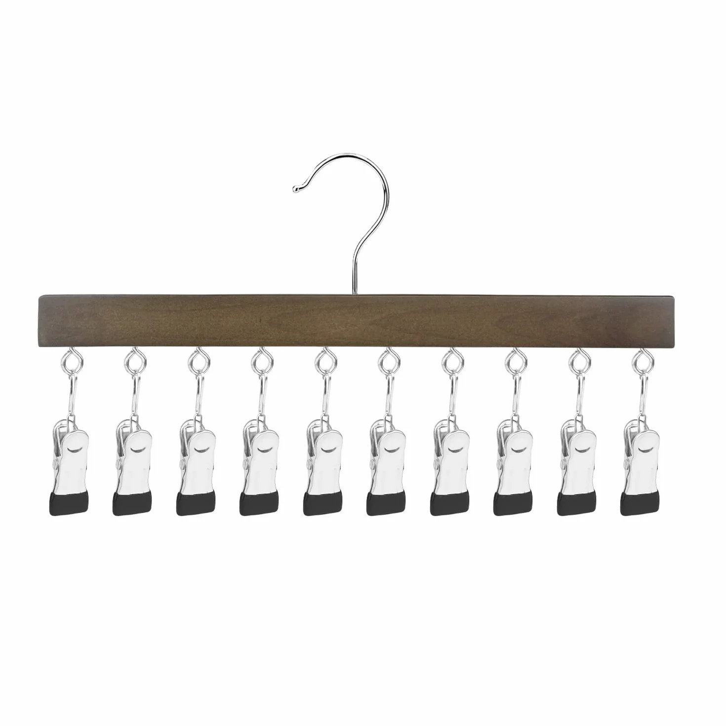 Organizator do szafy Drewniane Wieszaki Obrotowy 360° z 10 klipami Vintage