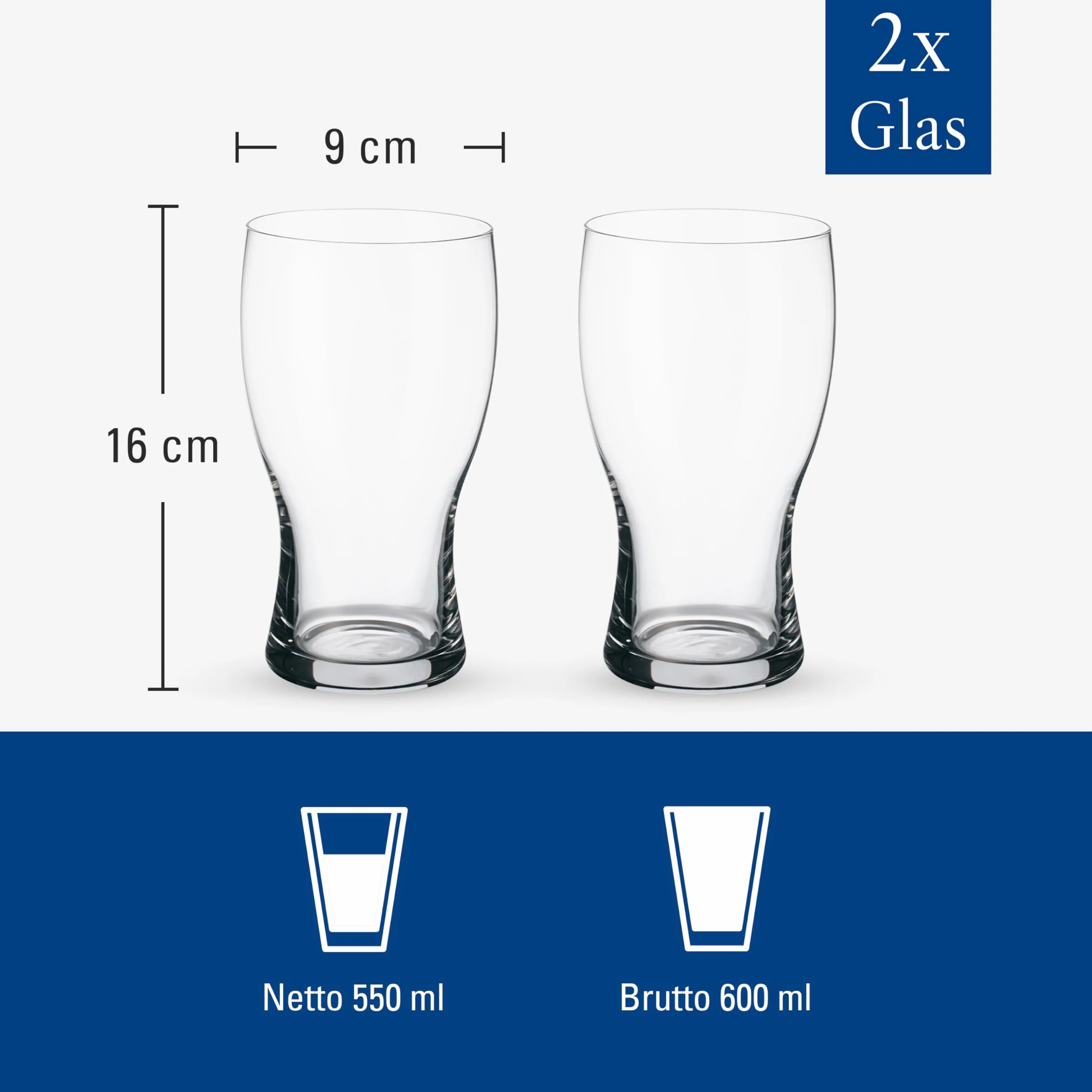 Villeroy & Boch Bar Purismo kufle do piwa zestaw 2 szt. 650 ml szkło kryształowe