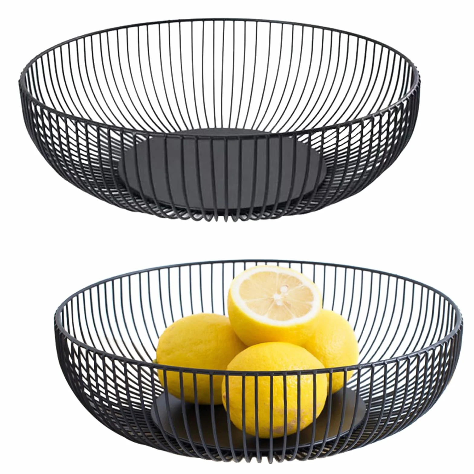 Metalowa miska na owoce czarna matowa okrągła 28 cm