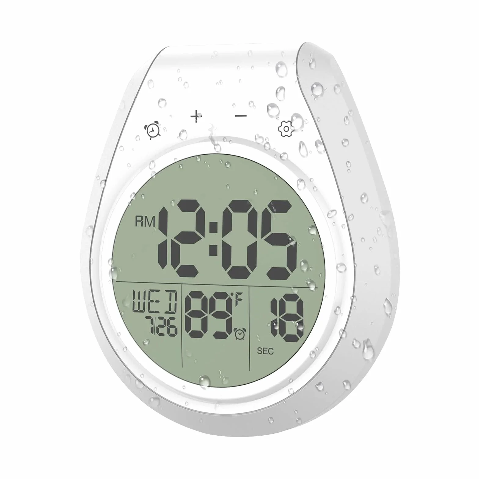 Cyfrowy timer prysznicowy wodoodporny z wyświetlaczem temperatury i wilgotności do łazienki