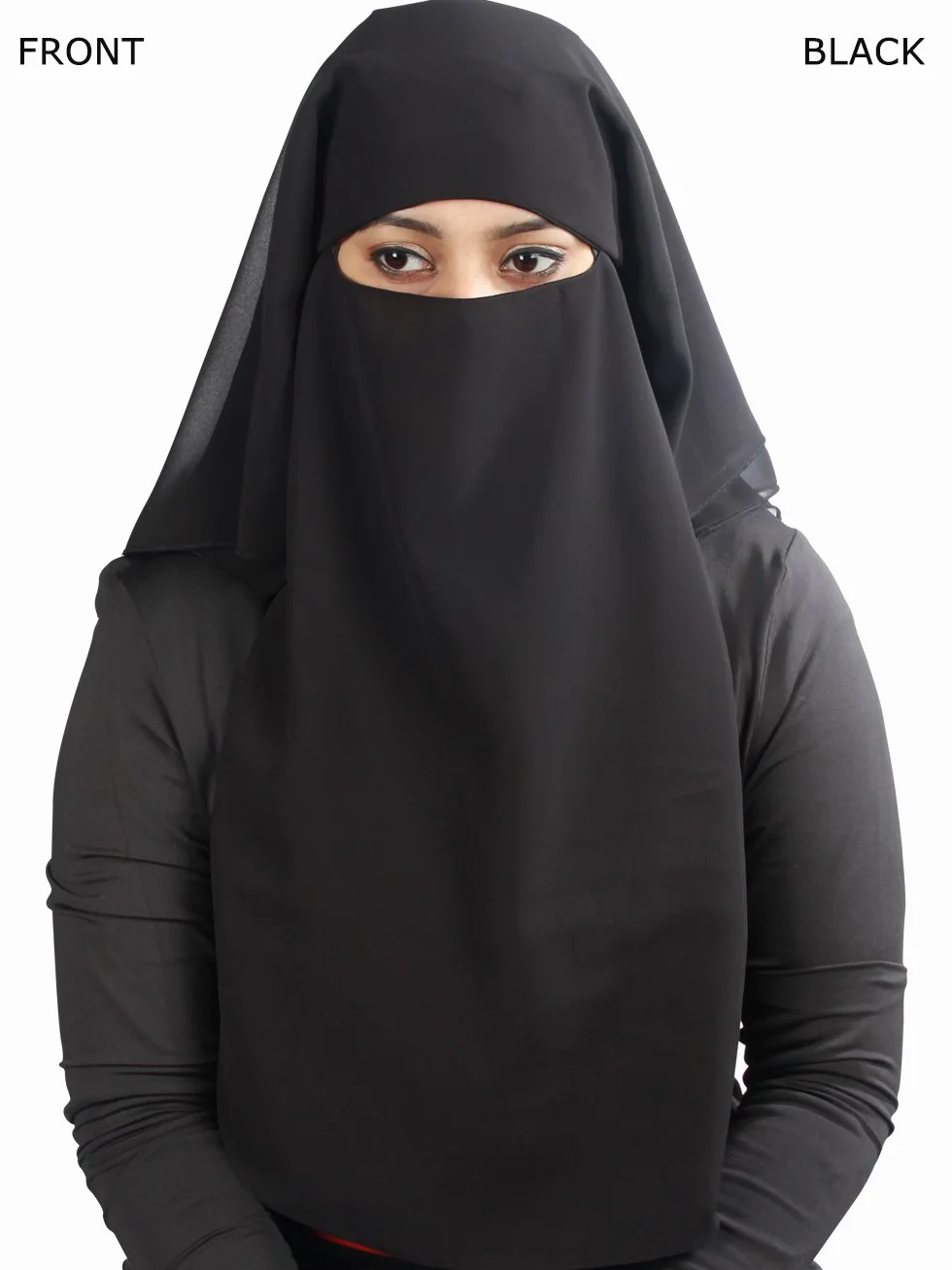 MyBatua 3-warstwowa tkanina saudi niqab w oddychającej żorżetce, cena hurtowa, 1 szt. welon na twarz NQ-003