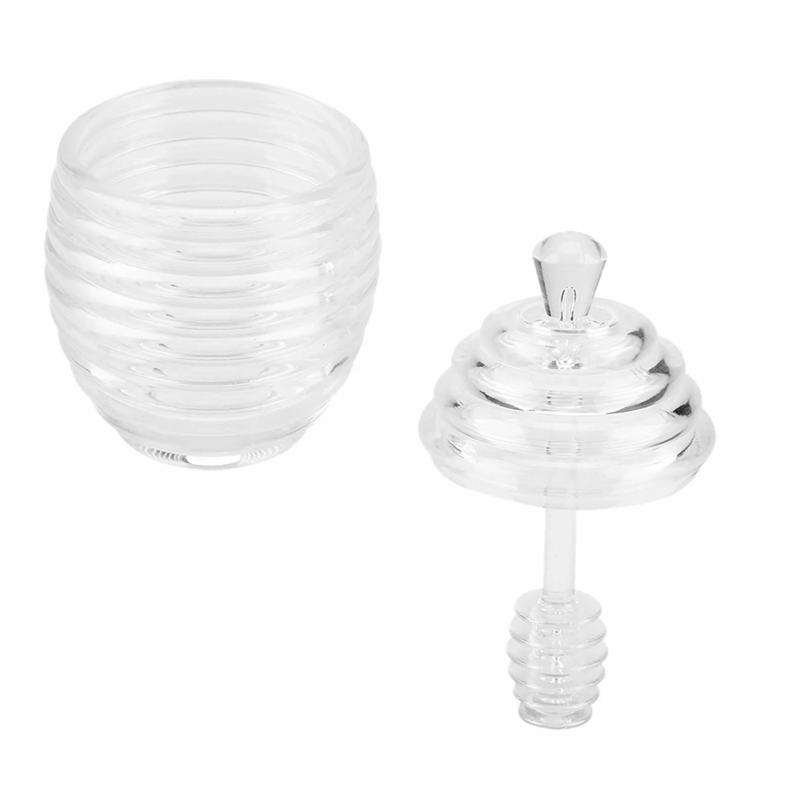 Szklany Słoik na Miód 265ml z Mieszadłem 9,3x14,3cm
