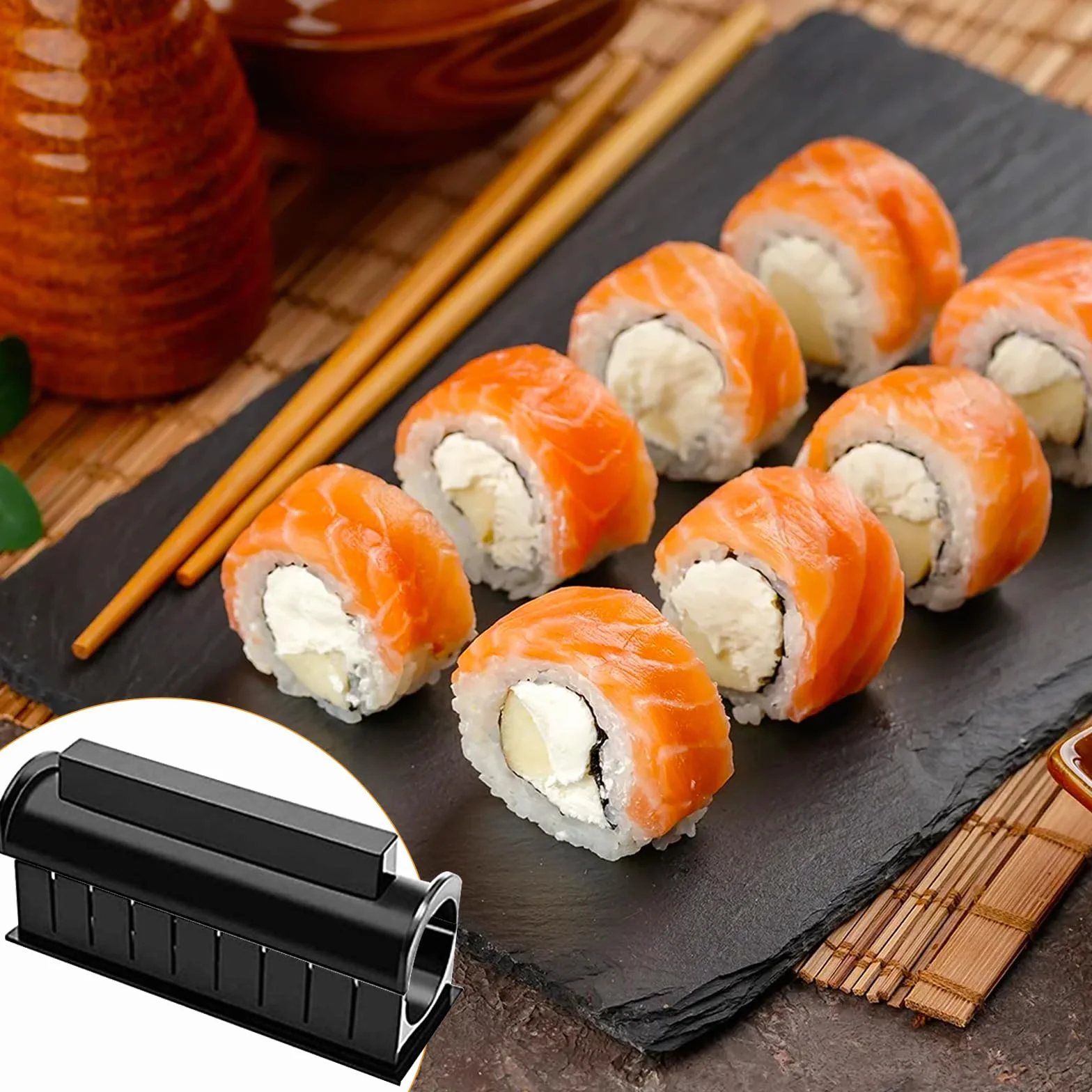 INHEMI zestaw do robienia sushi 10-częściowy czarny