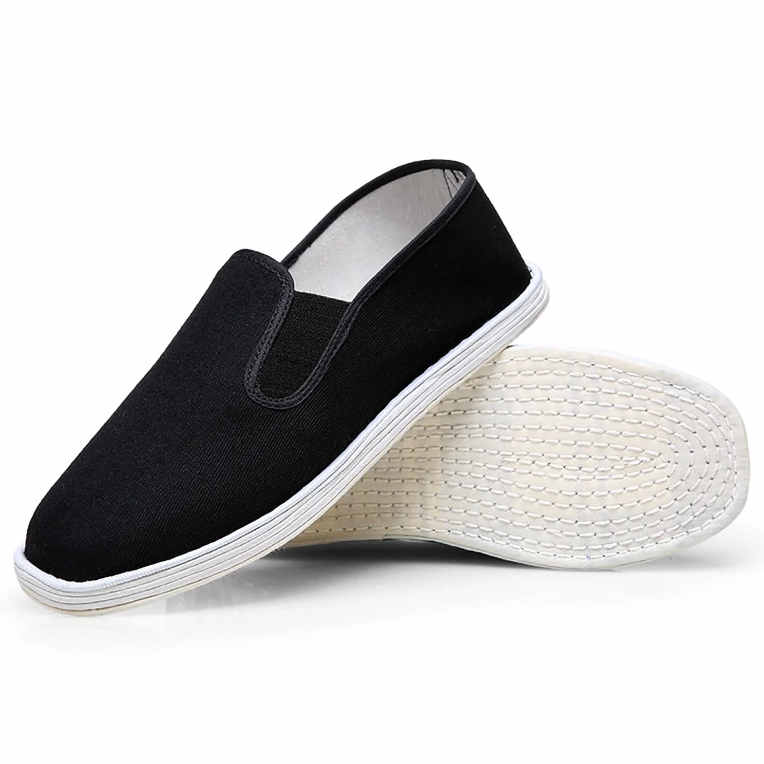 Unisex stare buty z tkaniny pekińskiej, Ręcznie robione, tradycyjne chińskie buty wsuwane, oddychające, bawełniane, czarne płócienne podeszwy, dla mężczyzn/kobiet buty do sztuk walki Kung Fu Tai Chi