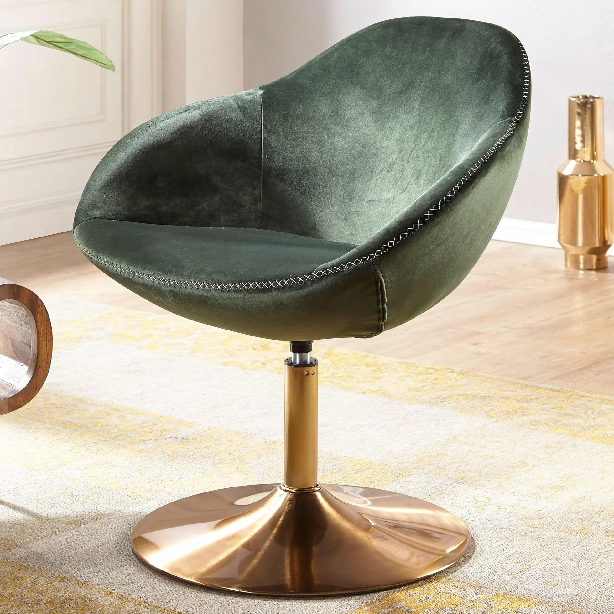 FineBuy wypoczynkowe FineBuy Krzesło obrotowe SIRAN o wymiarach 70 x 79 x 70 cm | Krzesło klubowe tapicerowane krzesło z podłokietnikiem | Obrotowy fotel | Fotel barowy dla gości | Fotel z pokrowcem z tkaniny