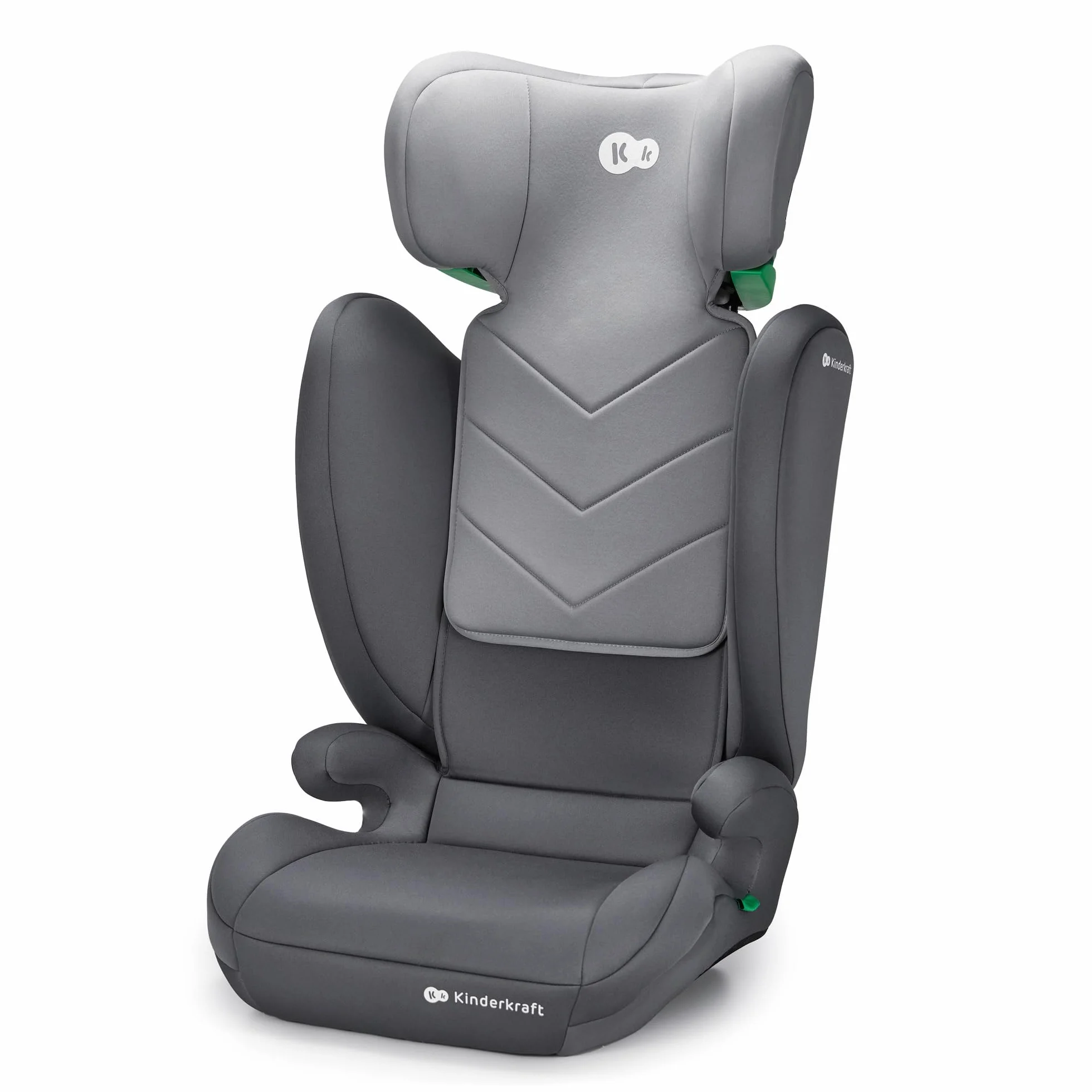 Kinderkraft I-SPARK Fotelik samochodowy i-Size dla dziecka Grupa 2/3 100-150 cm, od 3,5 do 12 lat, 15 do 36 kg, lekki (4,5 kg), 3-punktowy pas bezpieczeństwa, Szary
