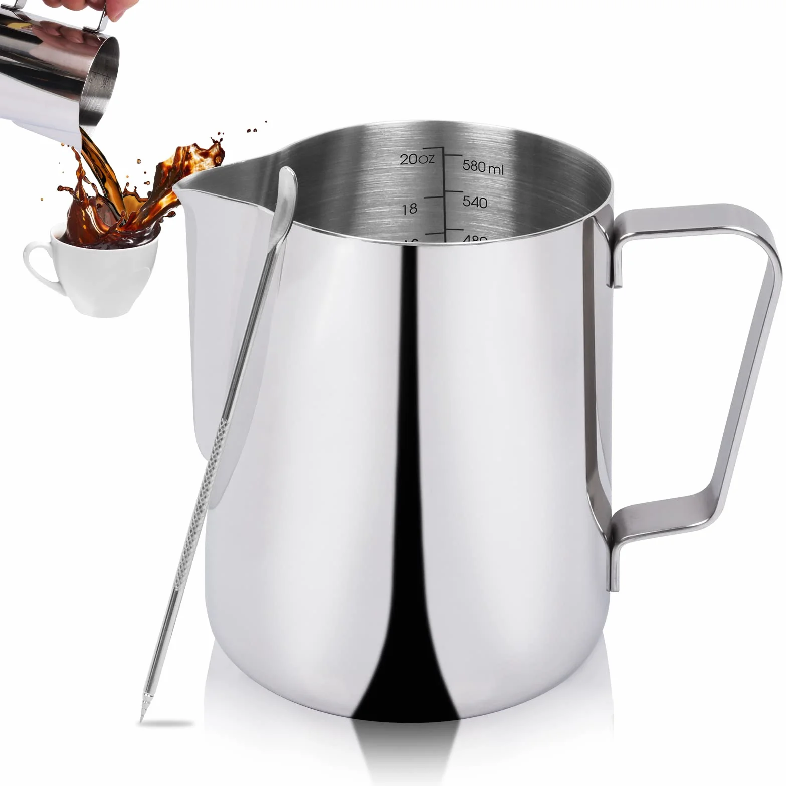 Dzbanek do spieniania mleka ze stali nierdzewnej 350 ml do espresso latte cappuccino