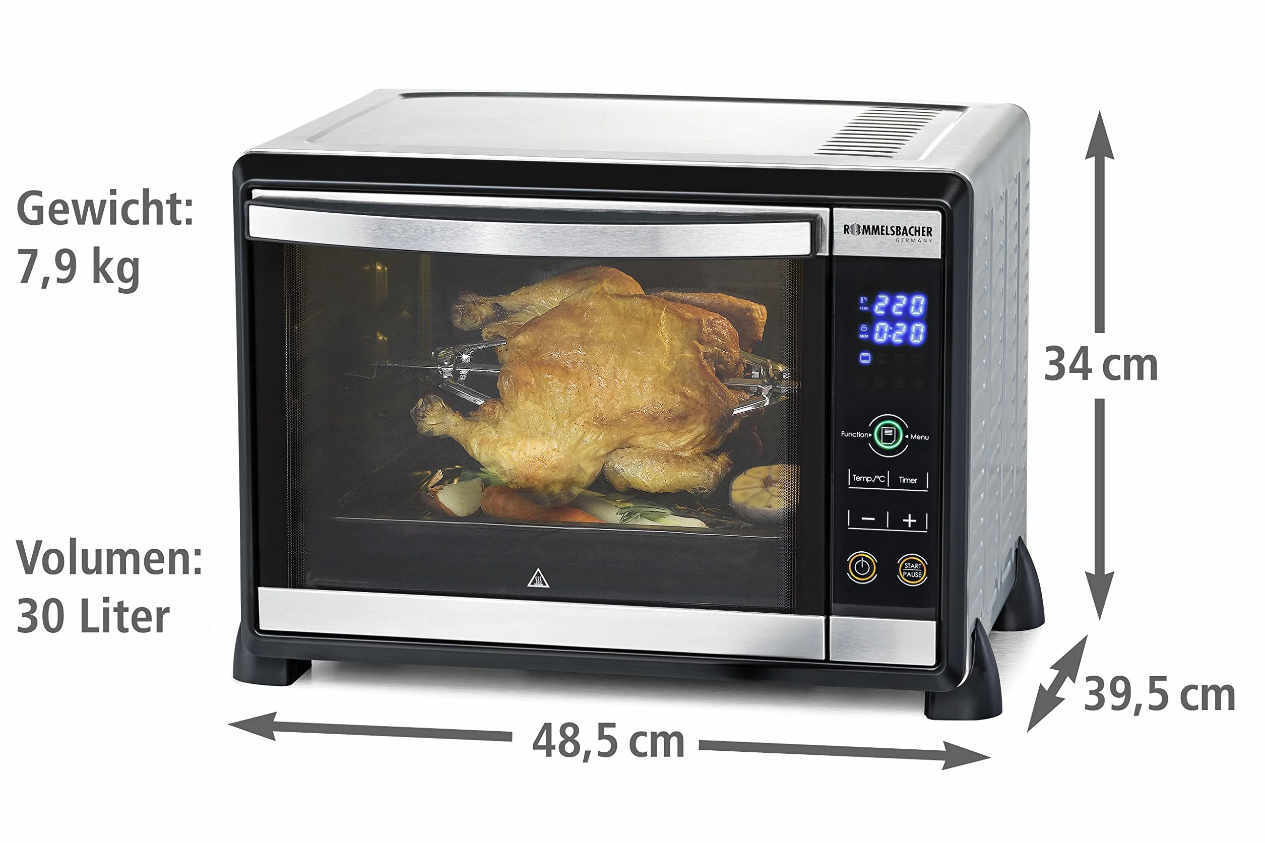 Rommelsbacher BG 950 Speedy mini piekarnik 30 l stal nierdzewna