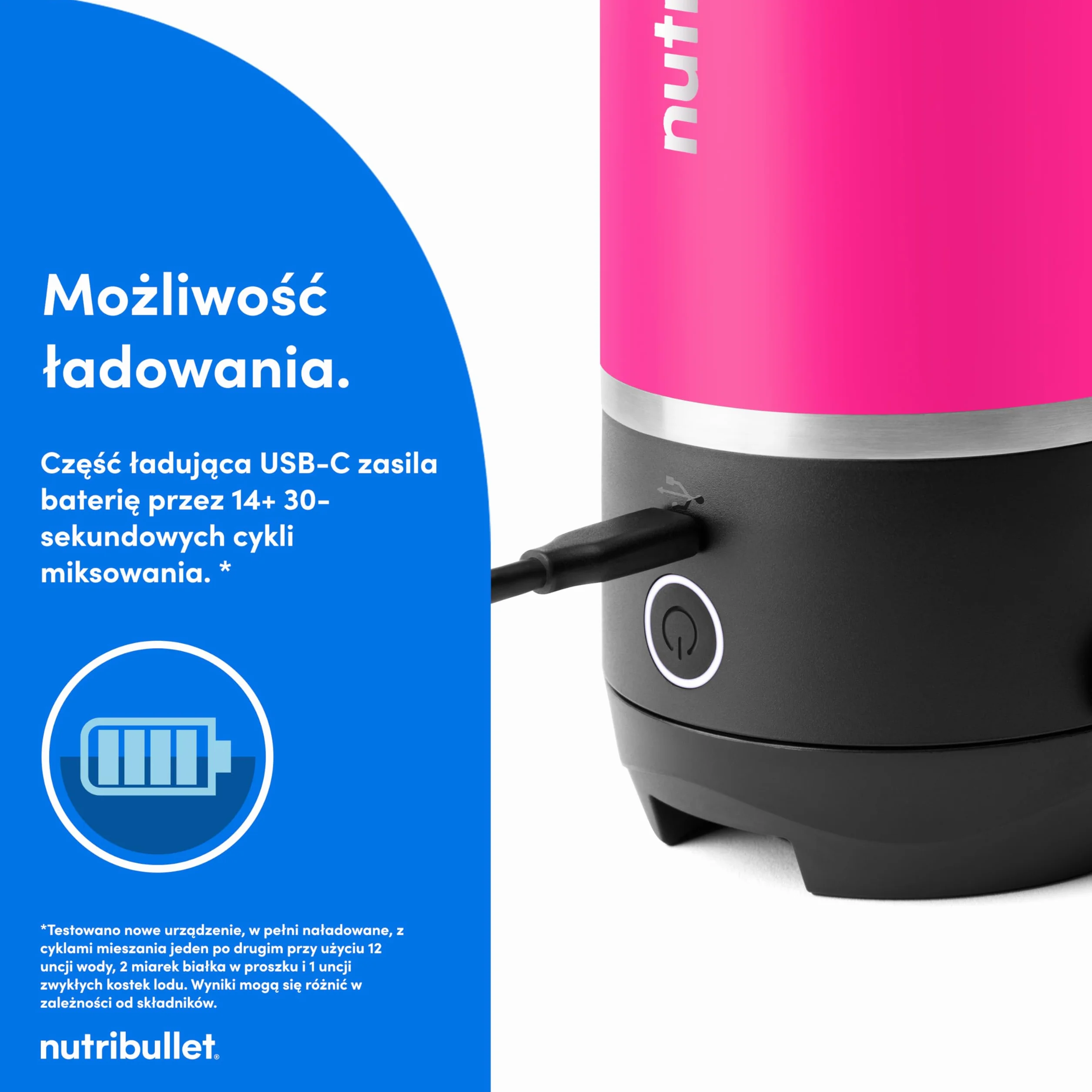 Nutribullet Flip NBP016MA przenośny blender 590 ml stal nierdzewna magenta