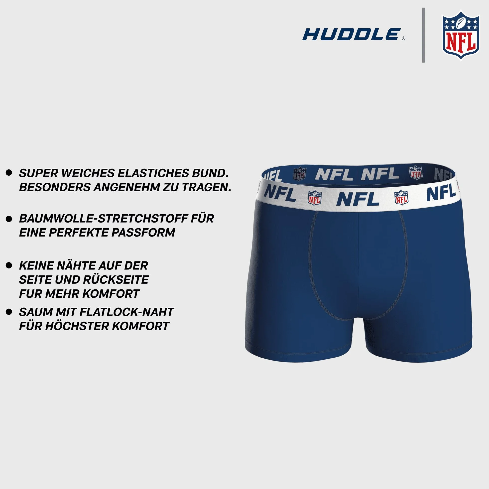 NFL SHIELD 3pk Boxers - NNY/RED/BLK - M